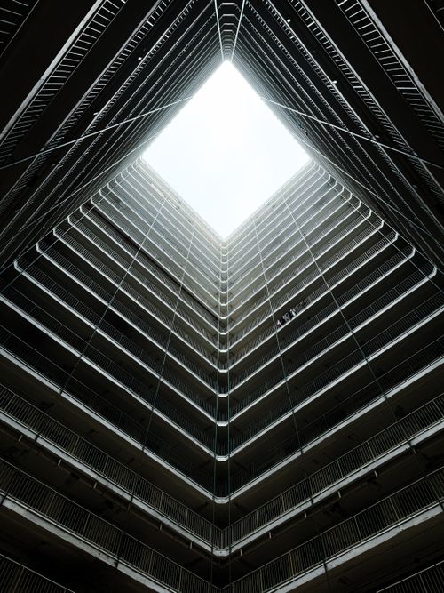 Free Stunning geometric symmetry captured in a modern residential building courtyard on Hong Kong Island. Stock Photo