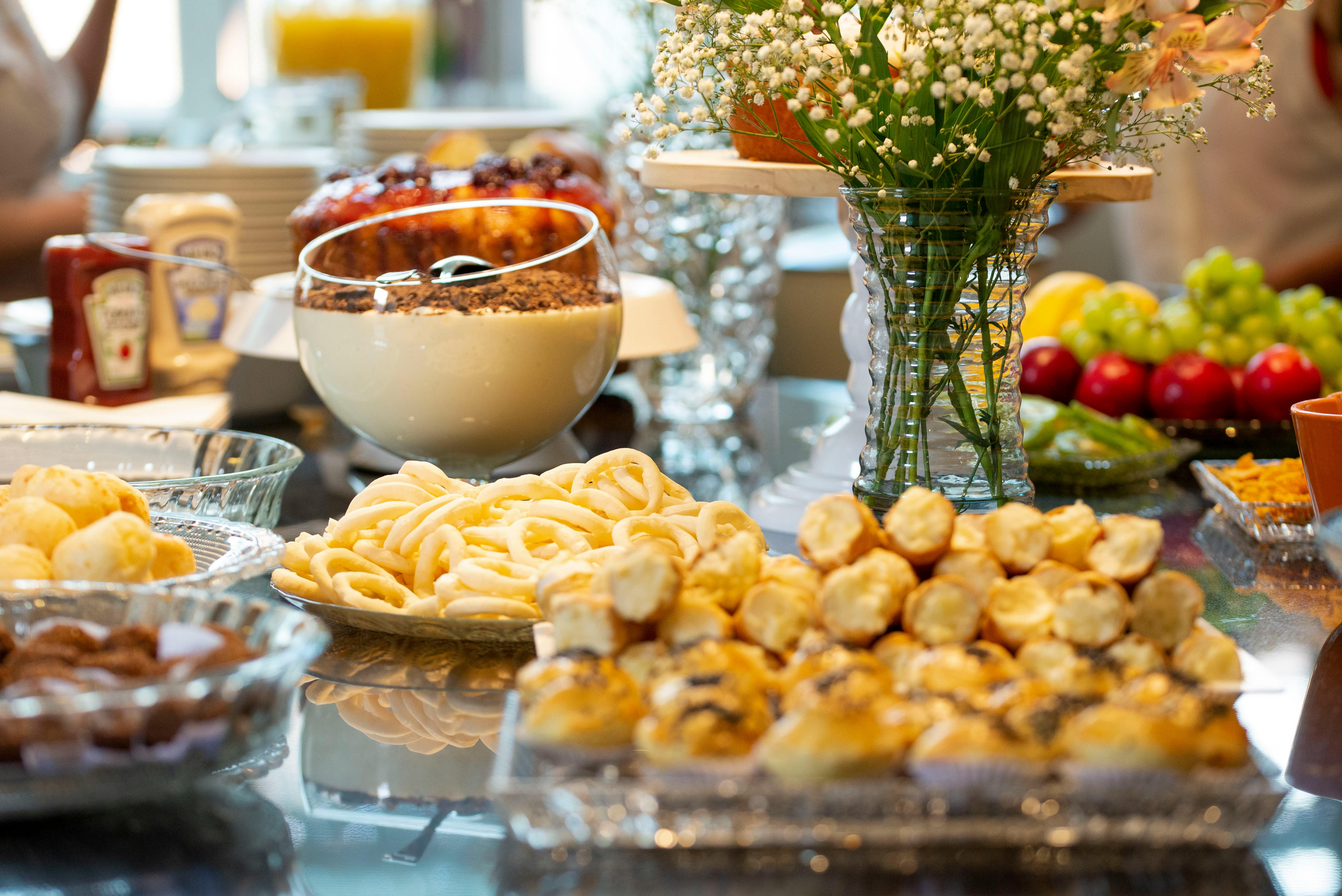 beautiful platter of assorted fresh pastries, muffins, and fruit - breakfast catering salisbury md