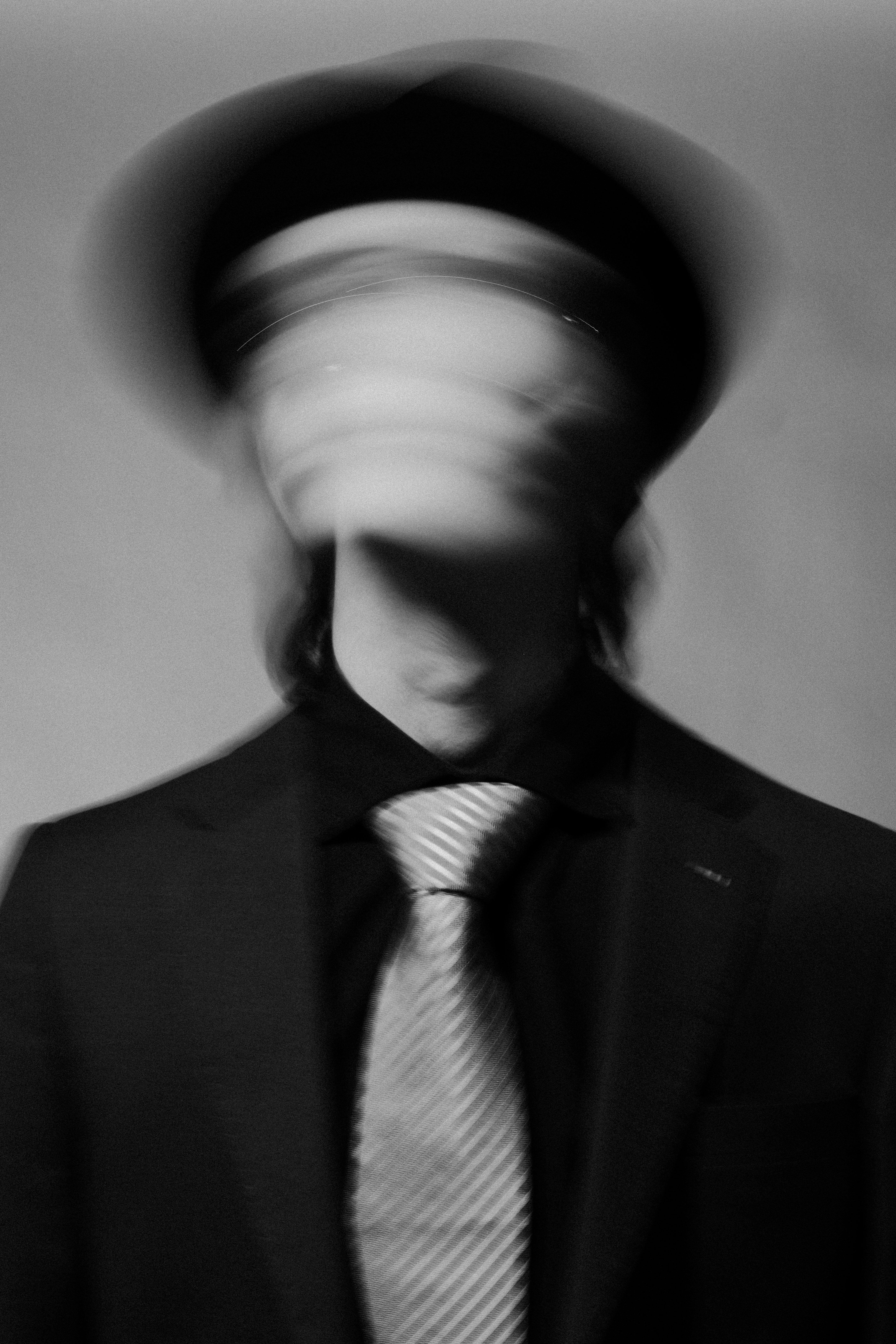 Abstract Black and White Portrait with Motion Blur · Free Stock Photo
