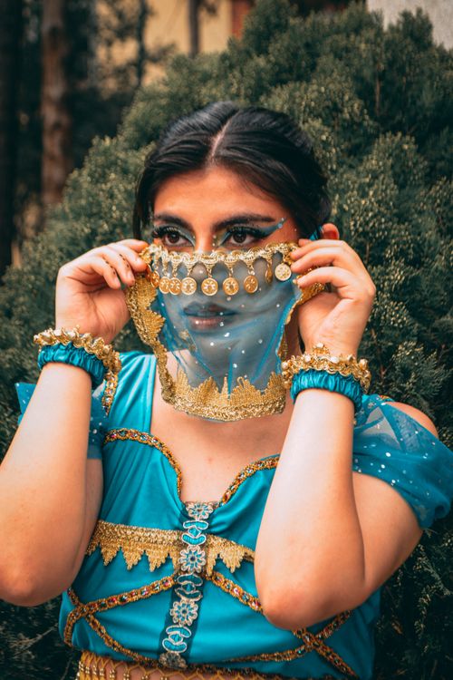 Free A woman in elaborate fantasy cosplay attire posing outdoors in Ciudad de México. Stock Photo