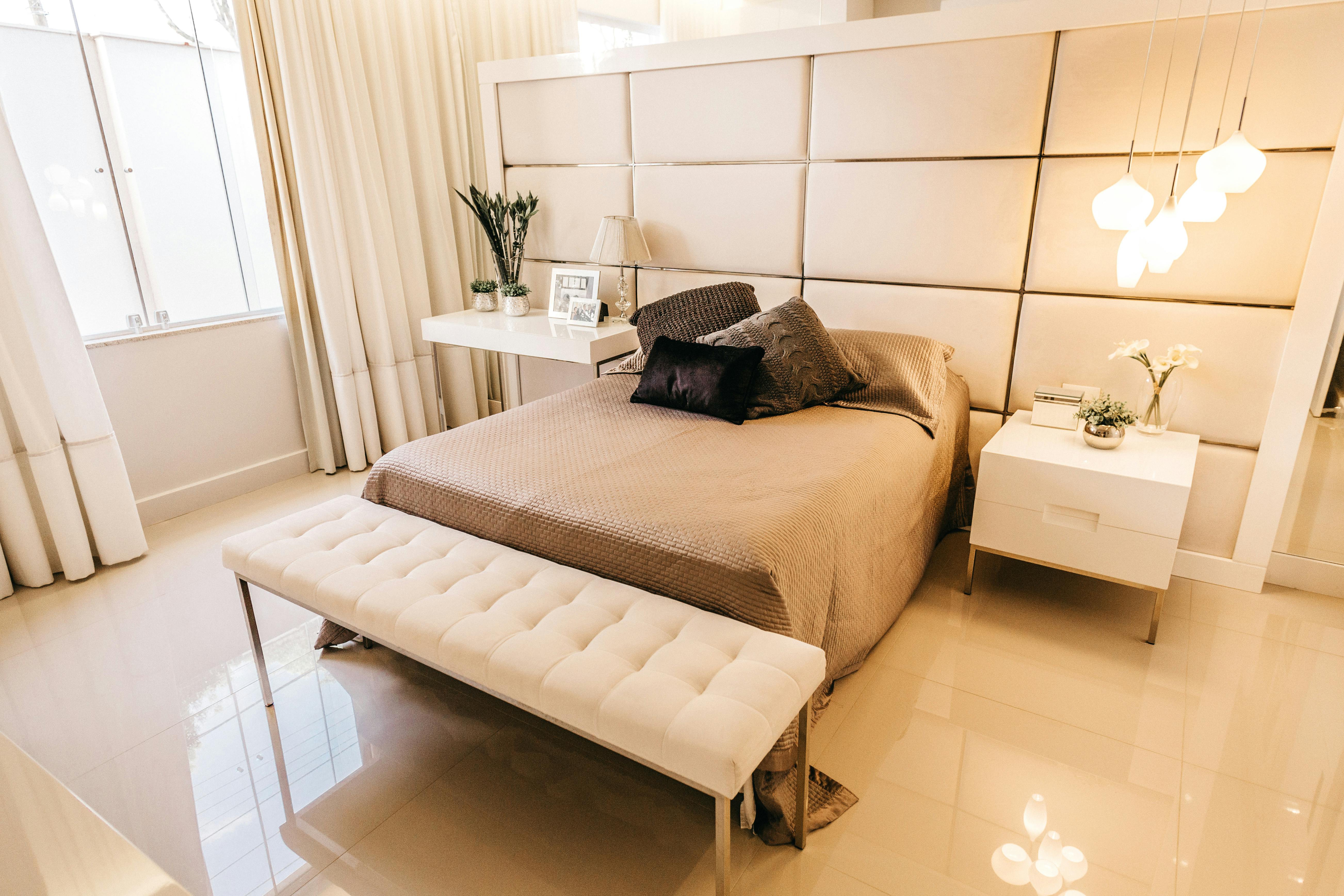 modern bedroom furniture with lights