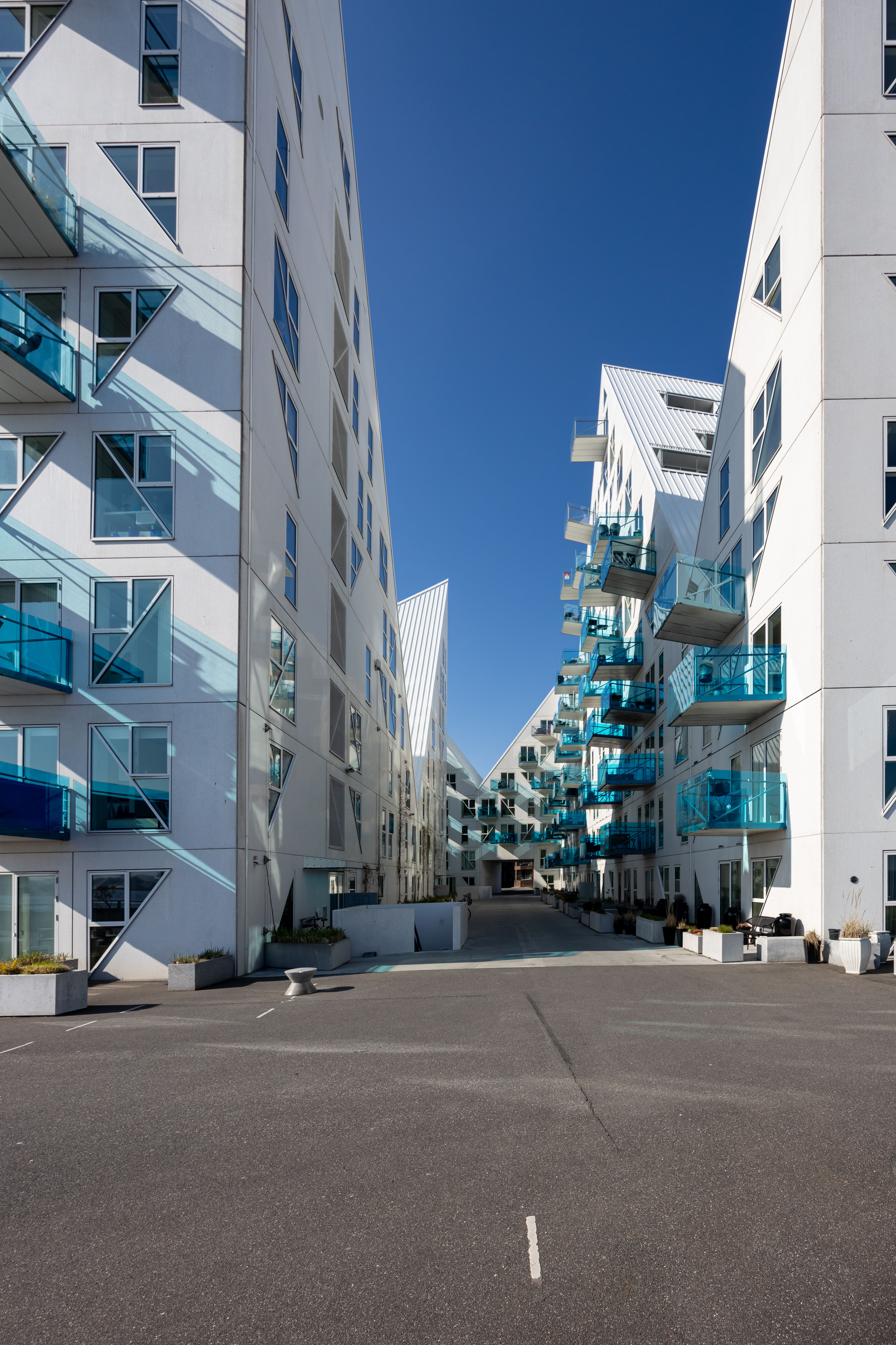 Stunning view of the iconic Isbjerget buildings in Aarhus, Denmark, showcasing contemporary architecture.