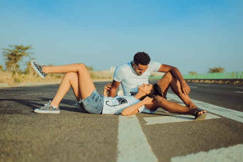 Free Photo Of Woman Laying On Man's Lap Stock Photo