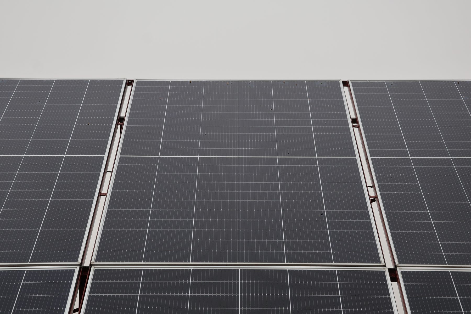 Close-up of modern photovoltaic solar panels