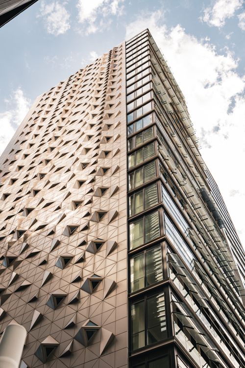 Free Stunning contemporary building in Melbourne exhibiting modern architectural design with geometric patterns. Stock Photo