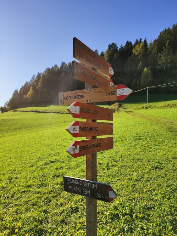 Photo of Wooden Directional Sign