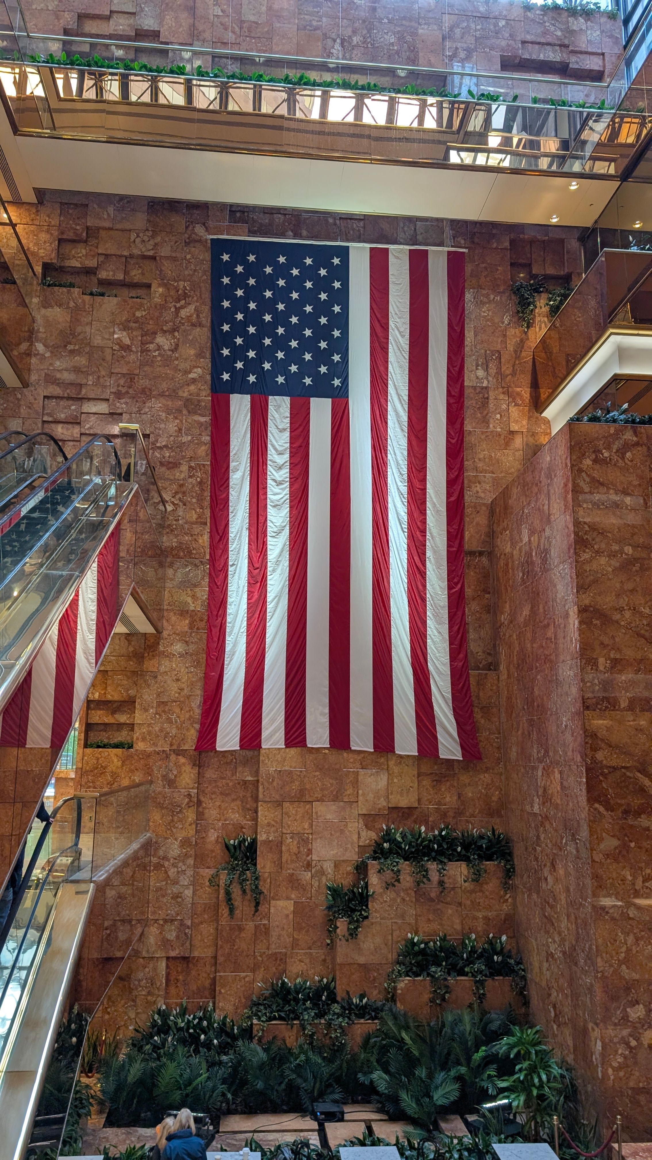 Grand Interior with Large American Flag Display · Free Stock Photo