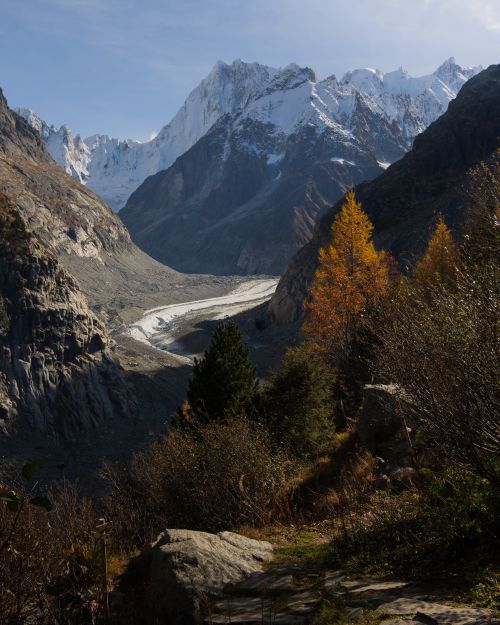 Free Explore the stunning landscape of Mer de Glace in Chamonix, France, during the vibrant autumn season. Stock Photo
