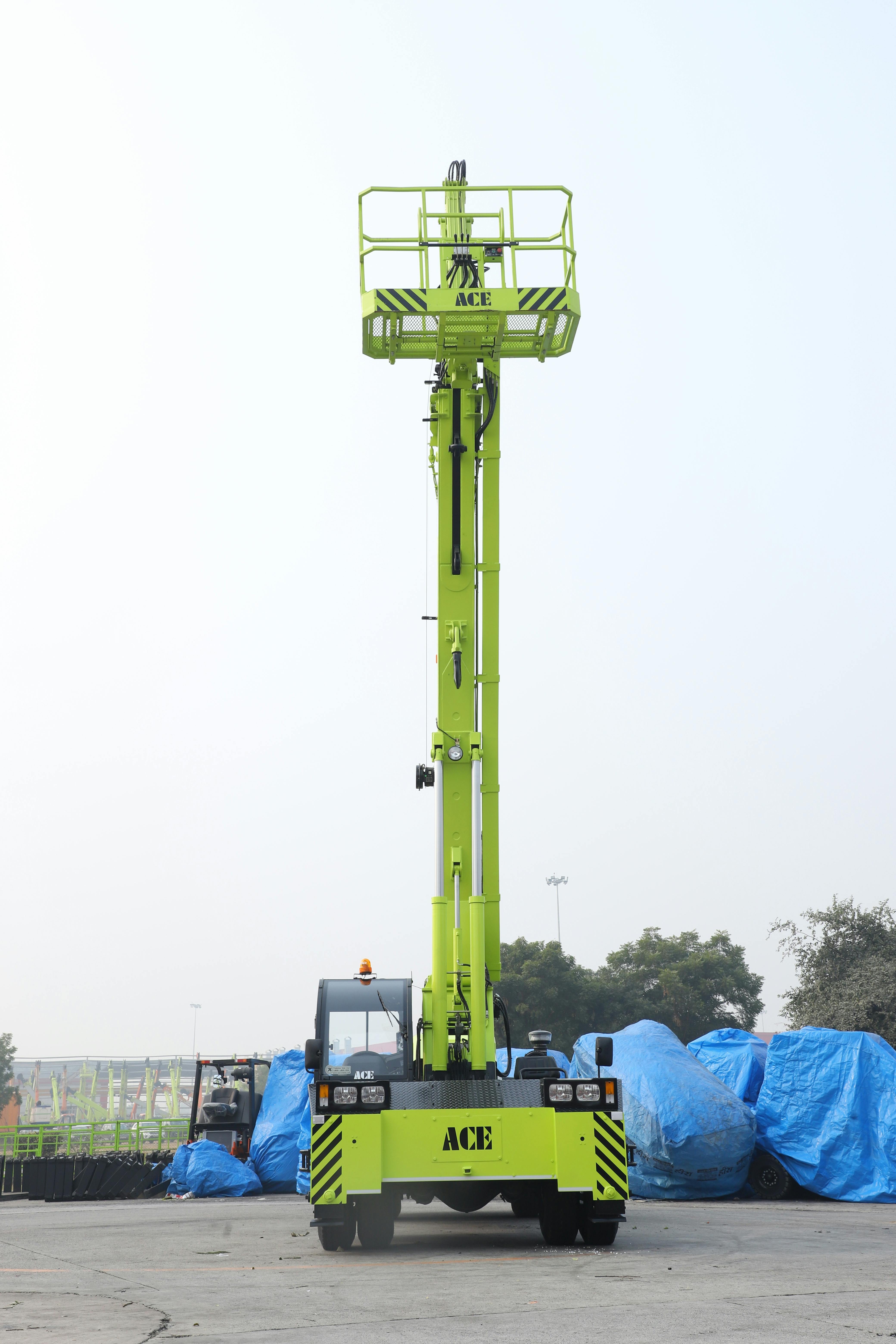 ACE NXP170 aerial work platform showcased outdoors in Faridabad, India.