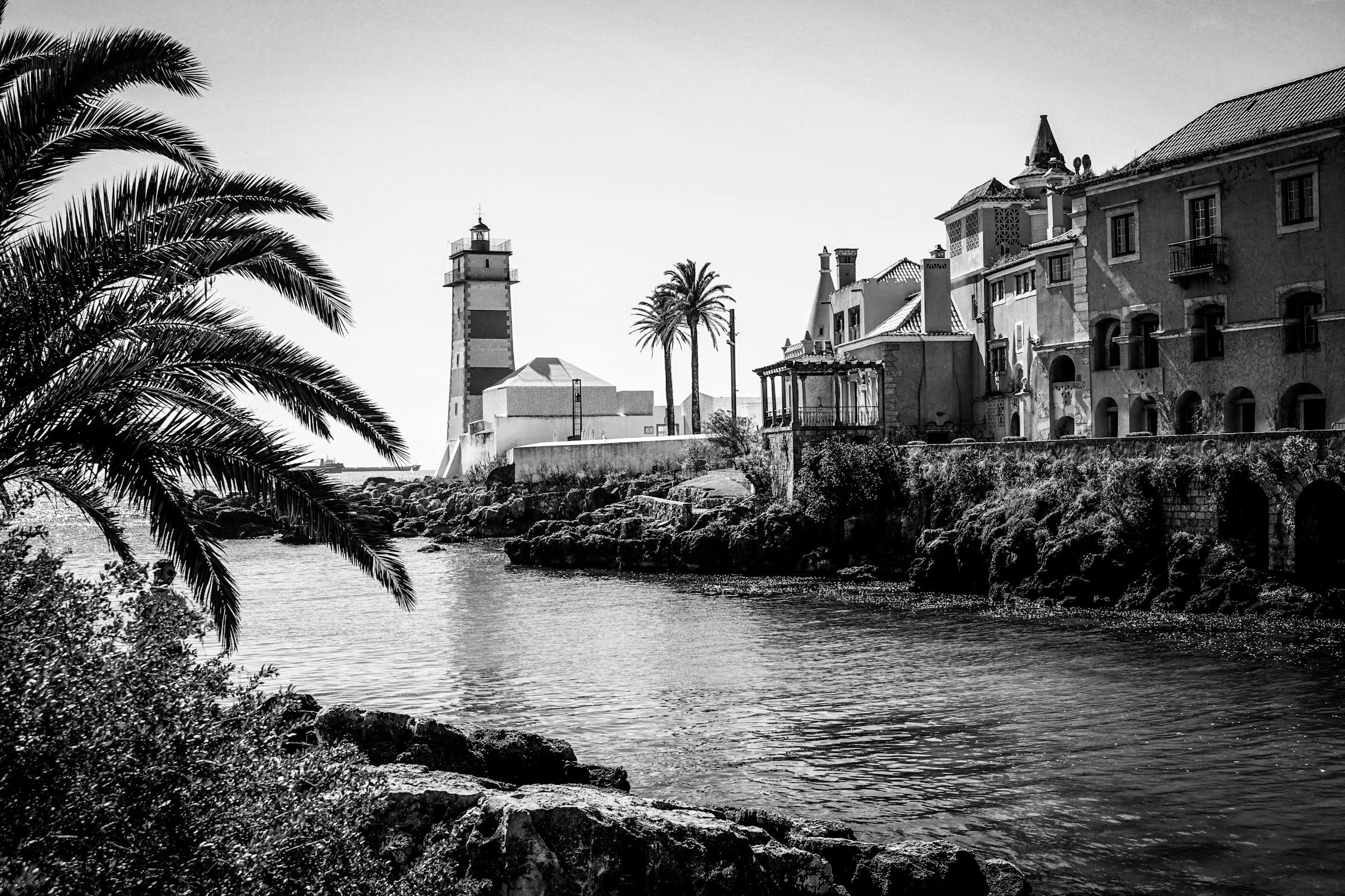 Black and White View of Santa Marta Lighthouse