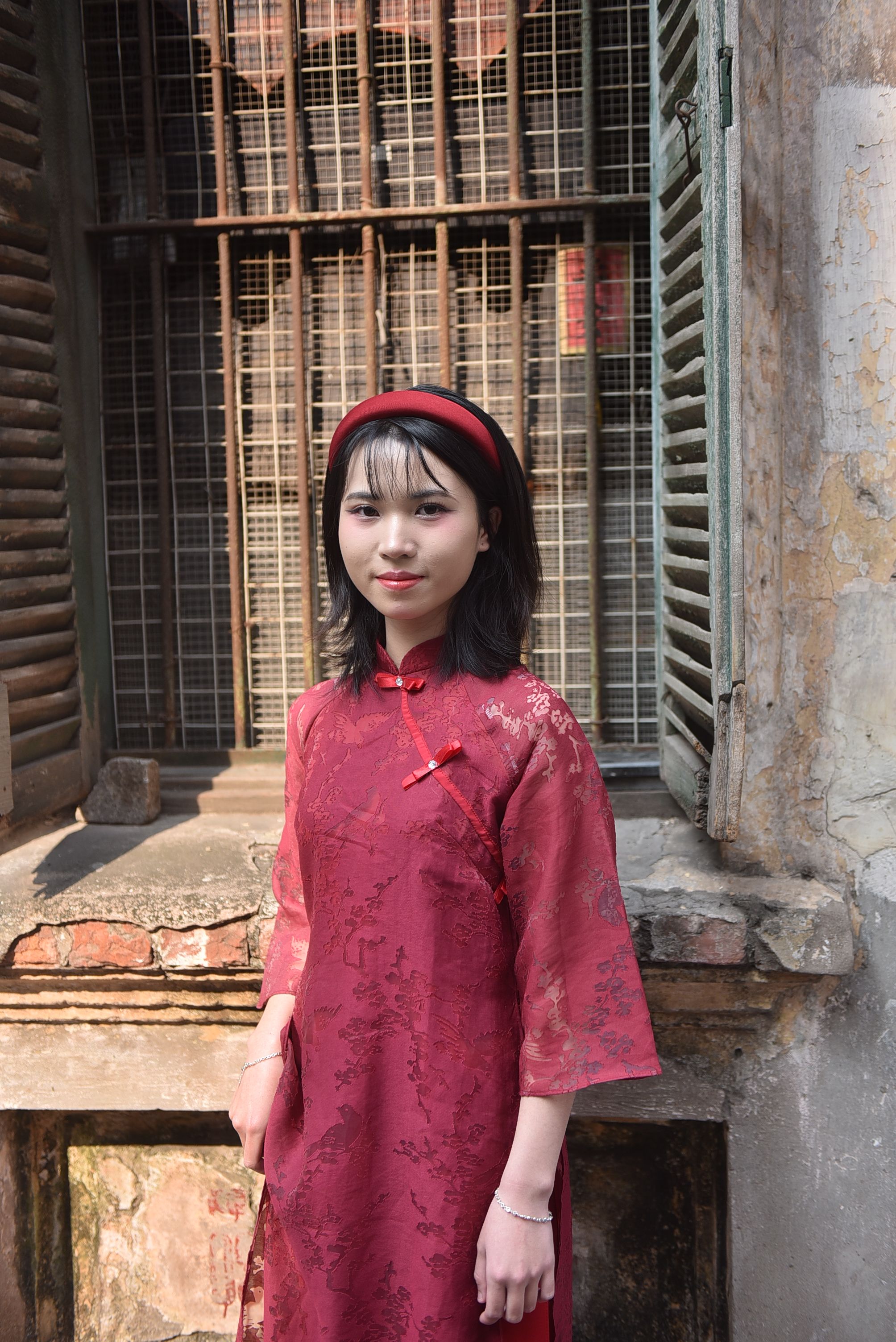 Young Woman in Red Traditional Dress Outdoors · Free Stock Photo