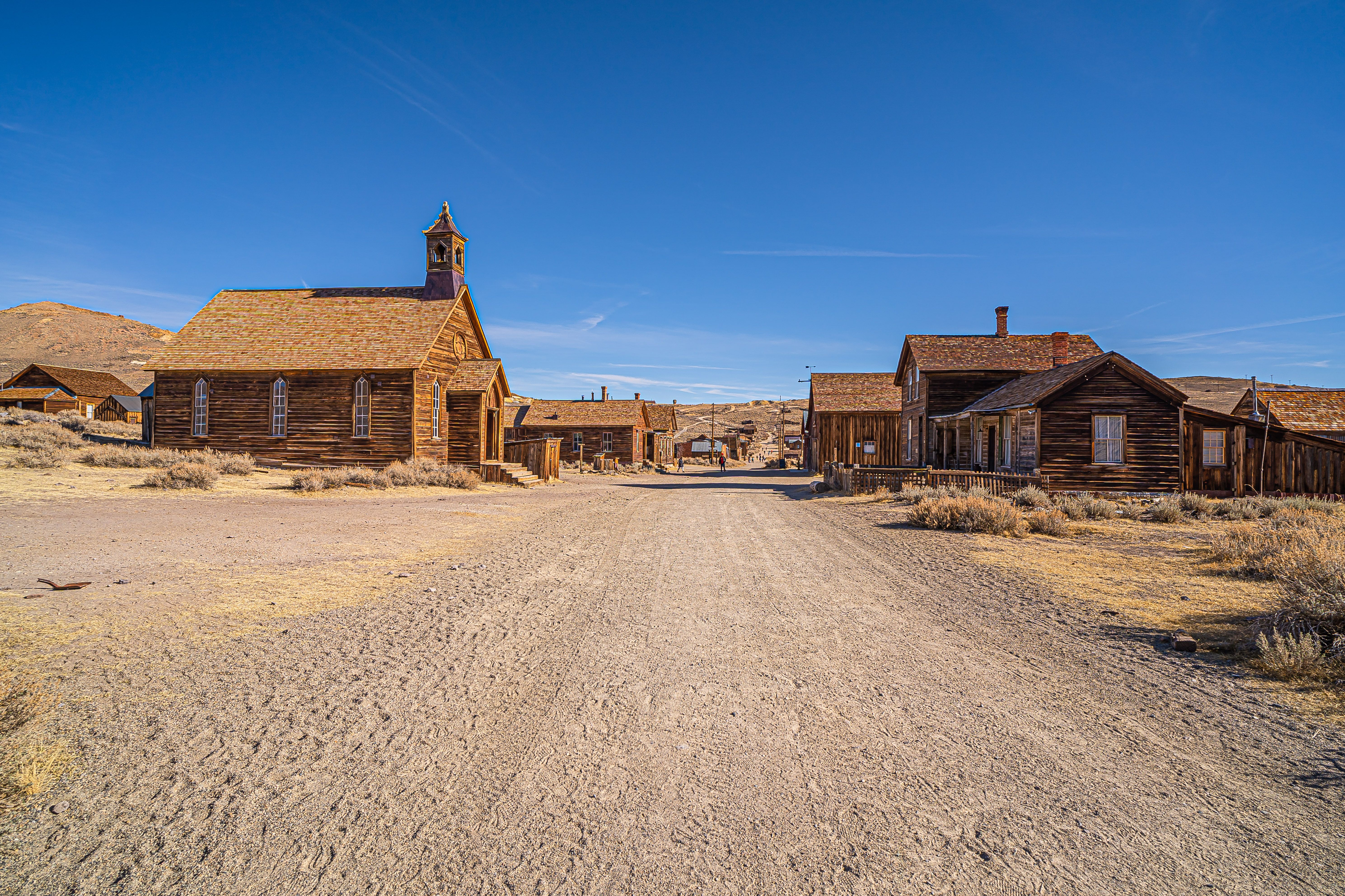 Explore the preserved wild west ghost town of Bodie in sunny California.