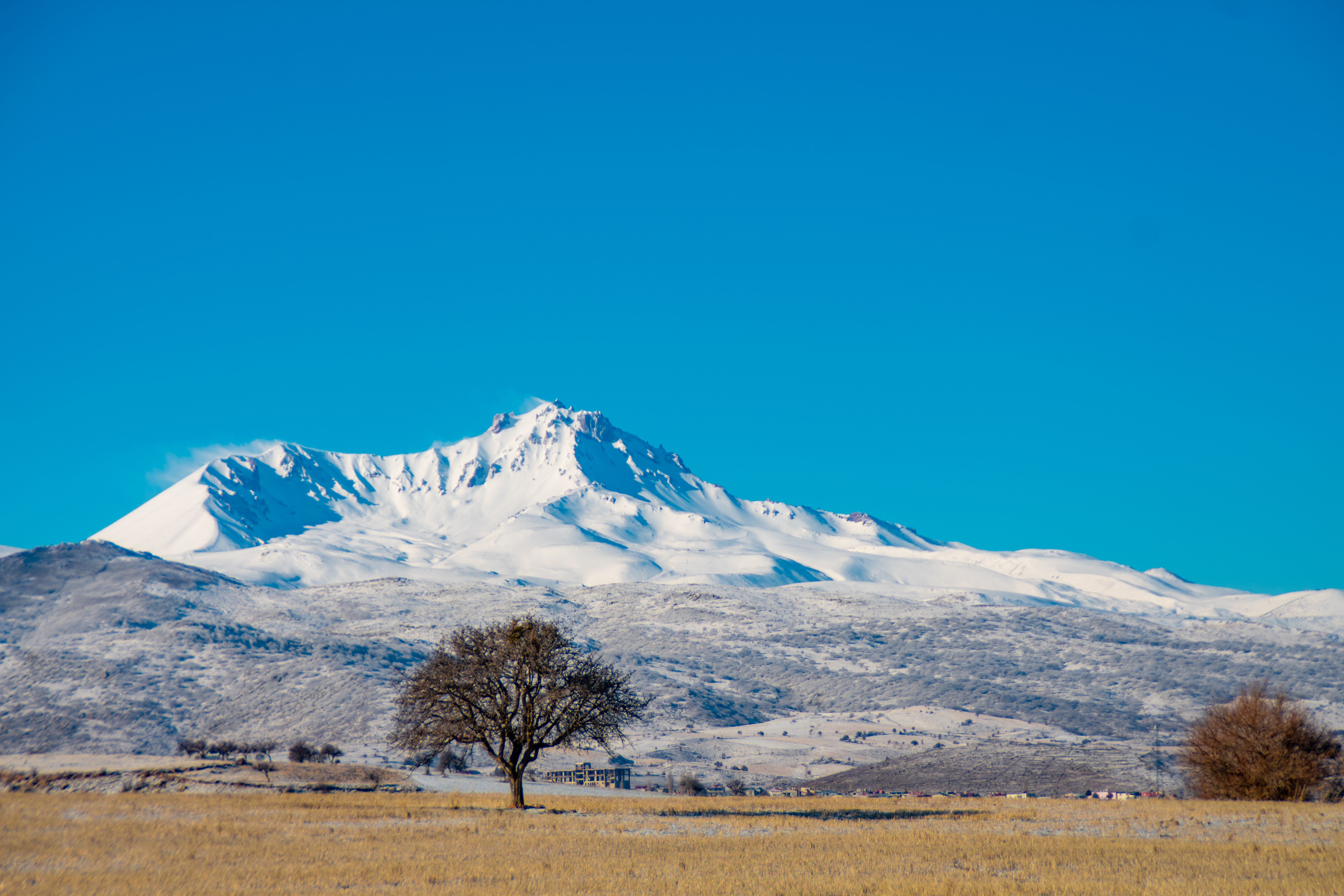 Snow-Capped Mountain under Clear Blue Sky · Free Stock Photo