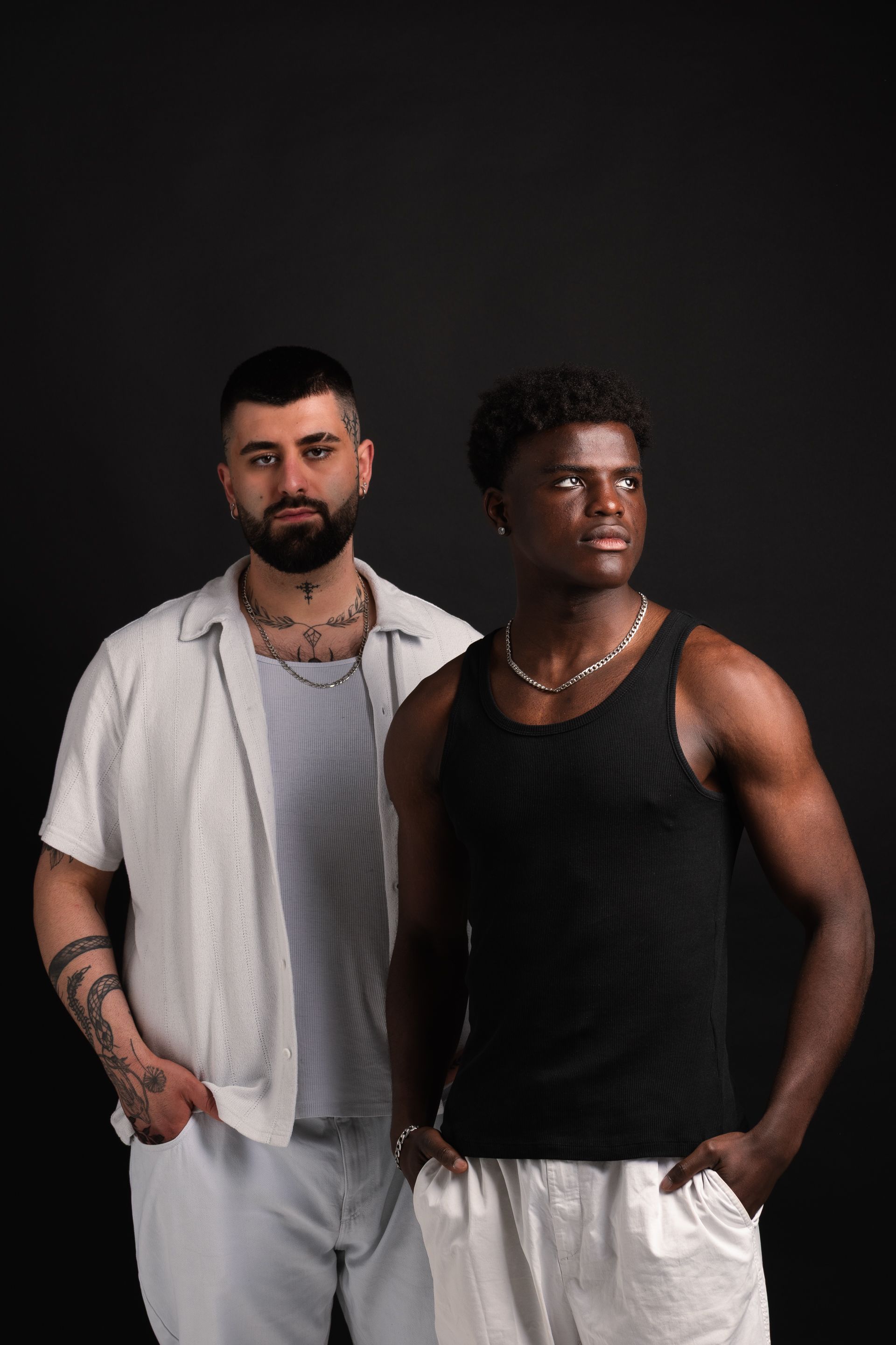 Studio Portrait of Two Diverse Men Posing · Free Stock Photo
