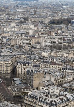Stunning aerial view of Paris cityscape showcasing historic architecture and urban landscape.