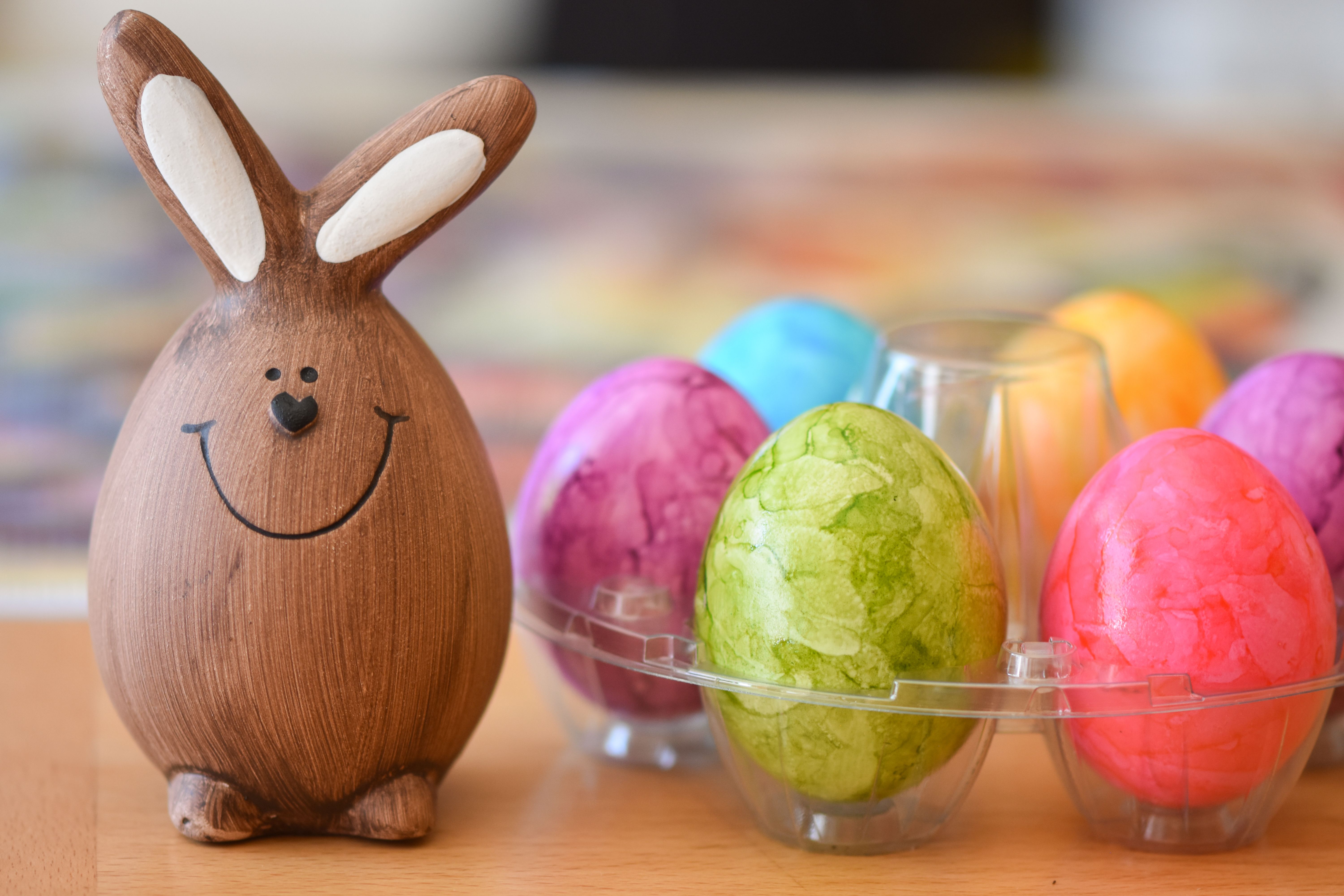 Colorful Easter Eggs and Bunny Decoration · Free Stock Photo