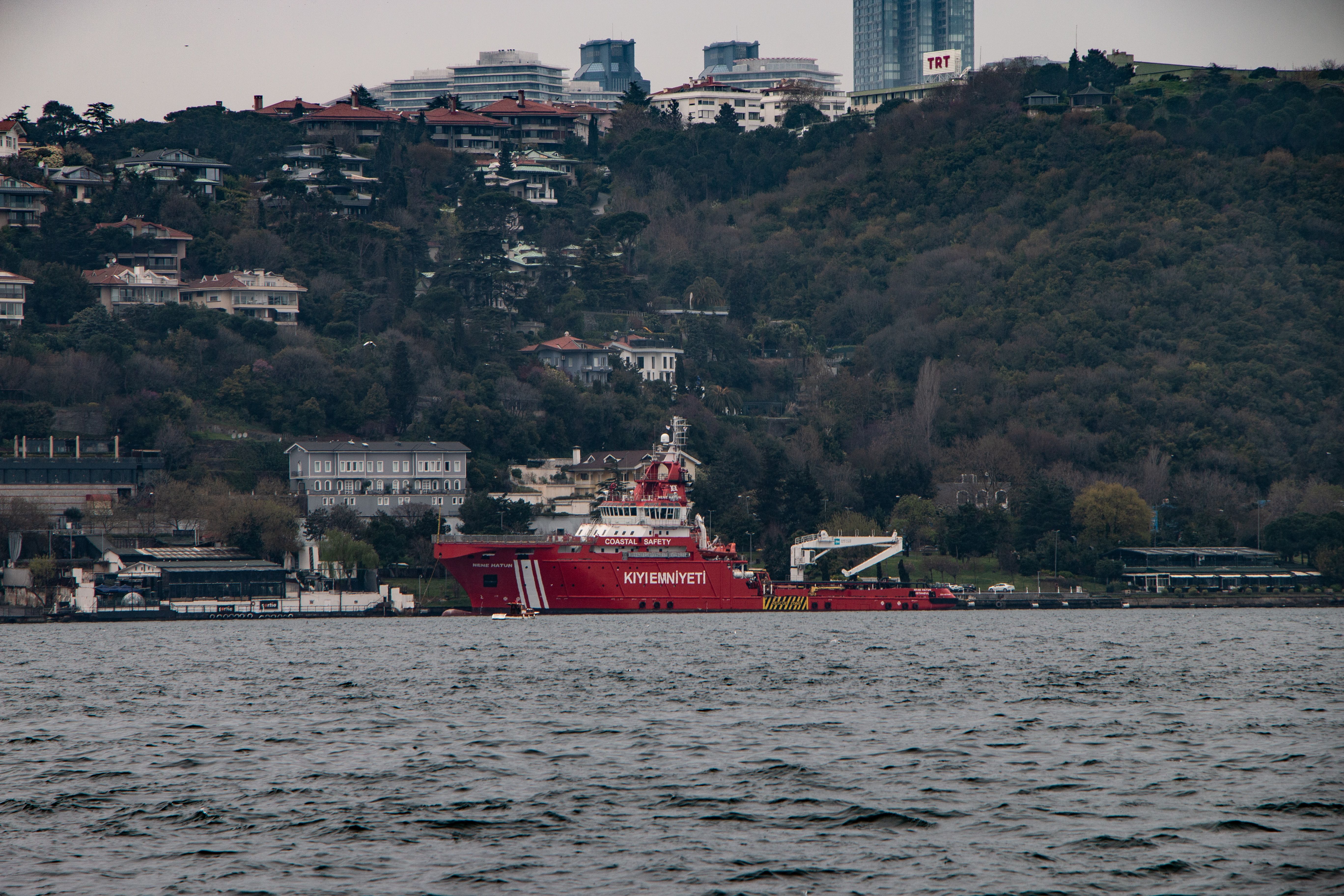 Red Ship Docked Along Bosphorus Istanbul Coast · Free Stock Photo