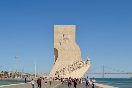 Iconic monument by Lisbon's waterfront, capturing Portugal's Age of Discovery spirit.
