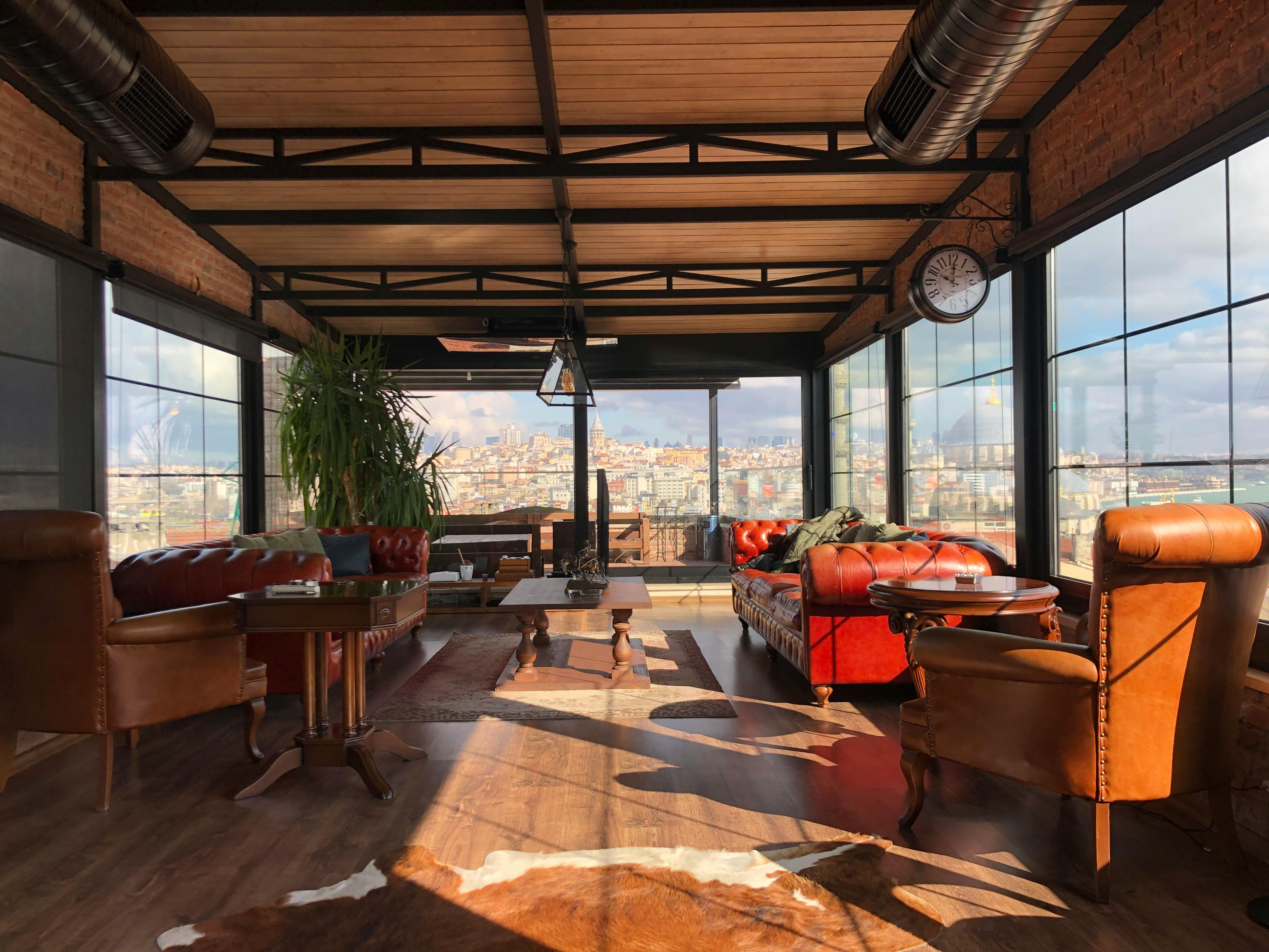 rooftop lounge with city views - apartments for rent uptown