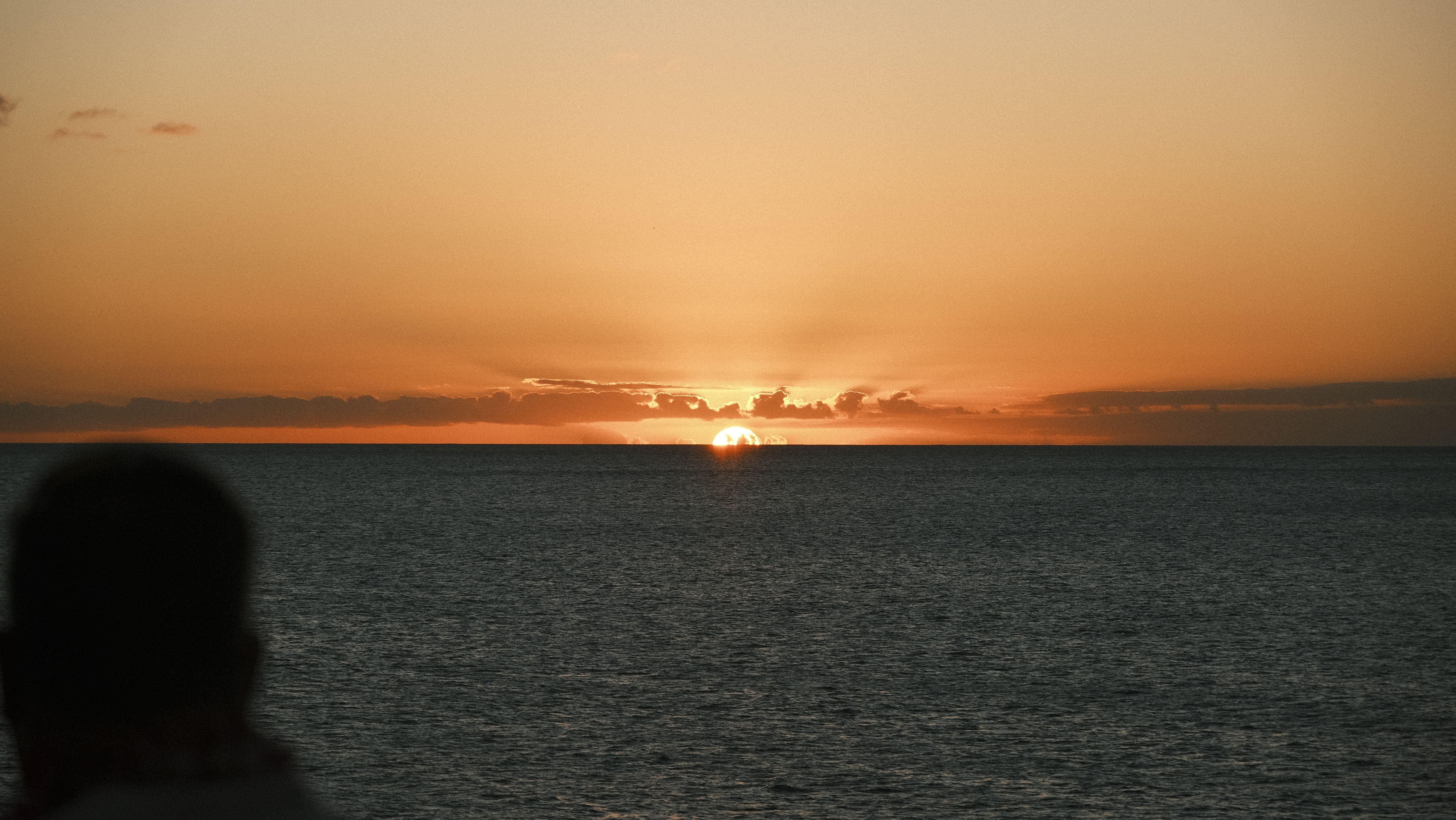 Tranquil Ocean Sunset with Silhouette · Free Stock Photo