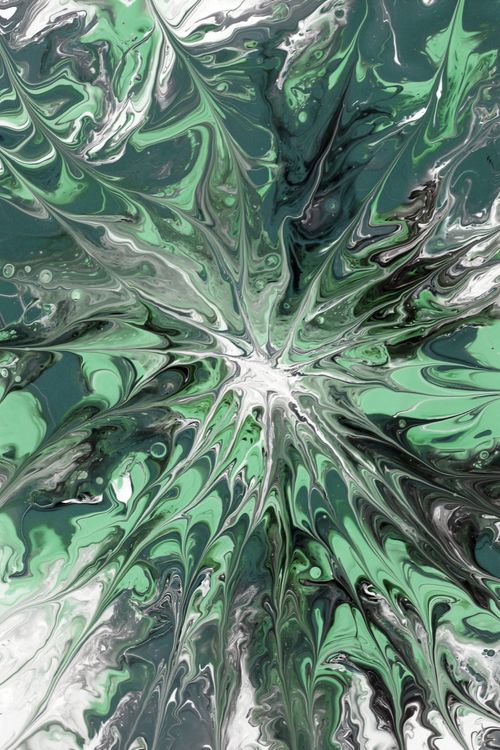 Free Abstract art with green and white swirls creating a dynamic, fluid pattern. Stock Photo