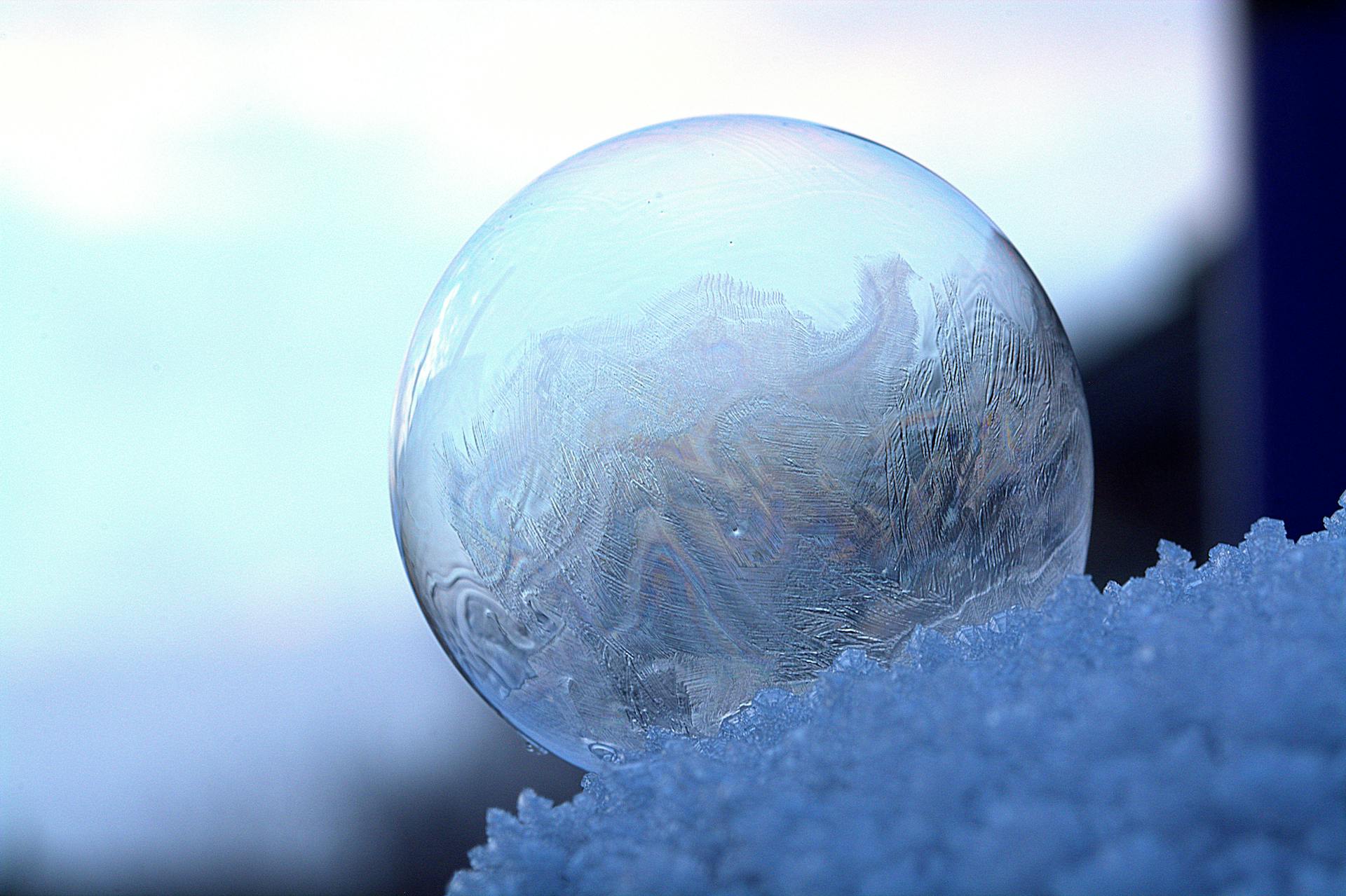 Close-up of Frozen Water