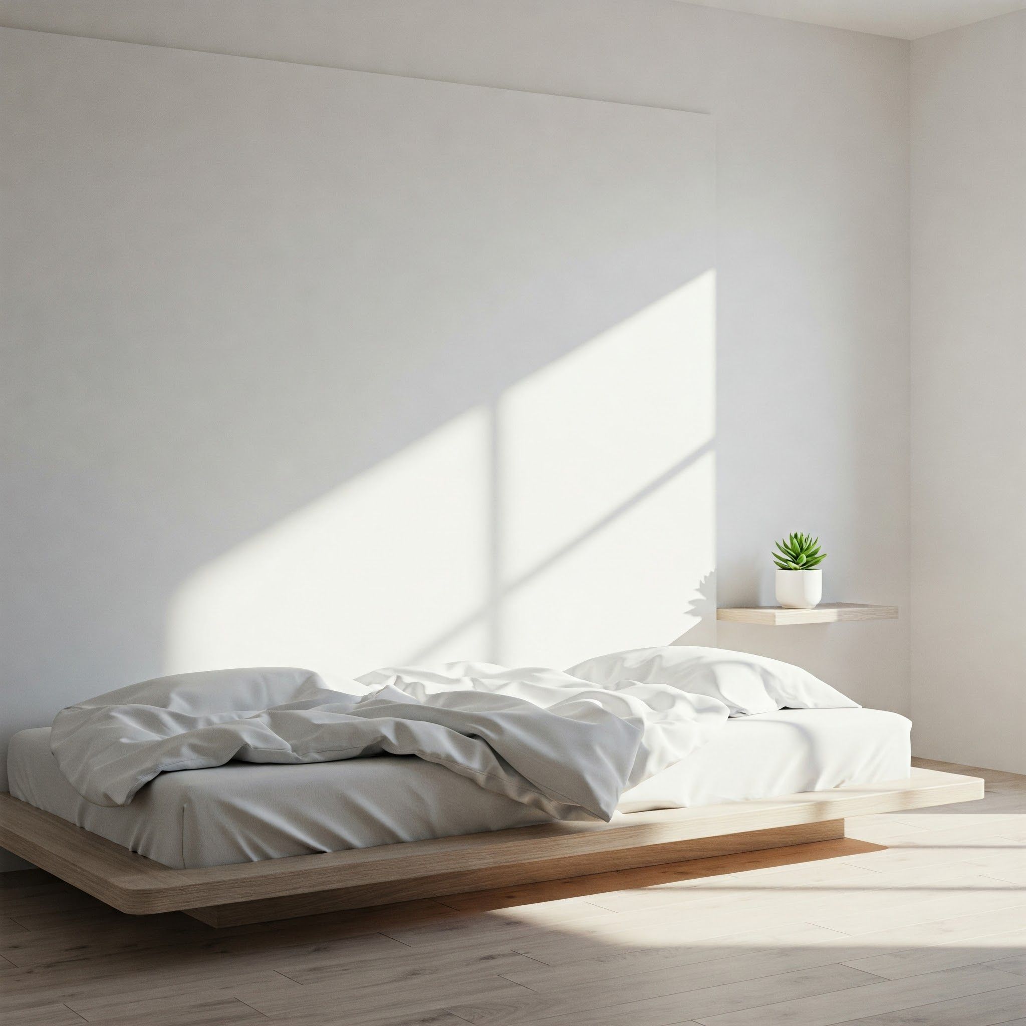 Minimalist White Bedroom with Natural Light · Free Stock Photo