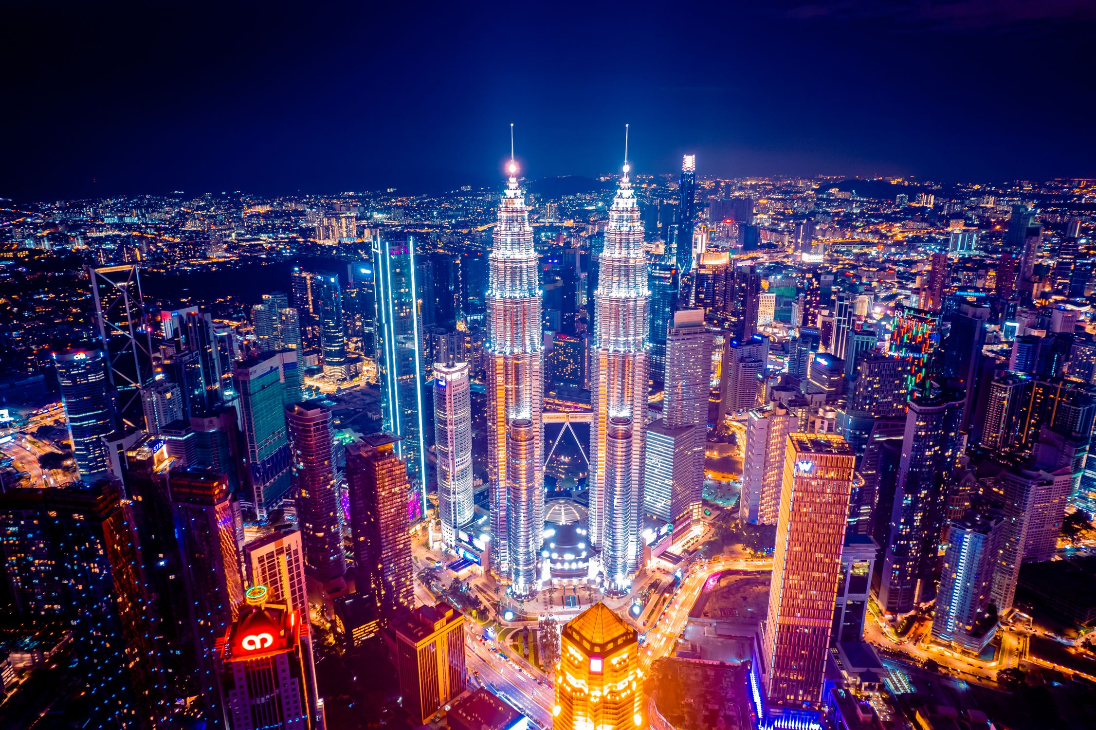 Vibrant Kuala Lumpur Night Aerial Cityscape Free Stock Photo vibrant-kuala-lumpur-night-aerial-cityscape-free-stock-photo