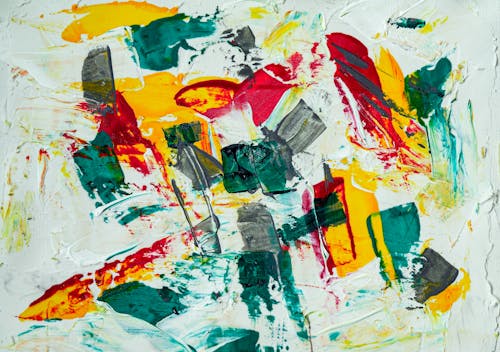 Green, Yellow, and Red Abstract Painting