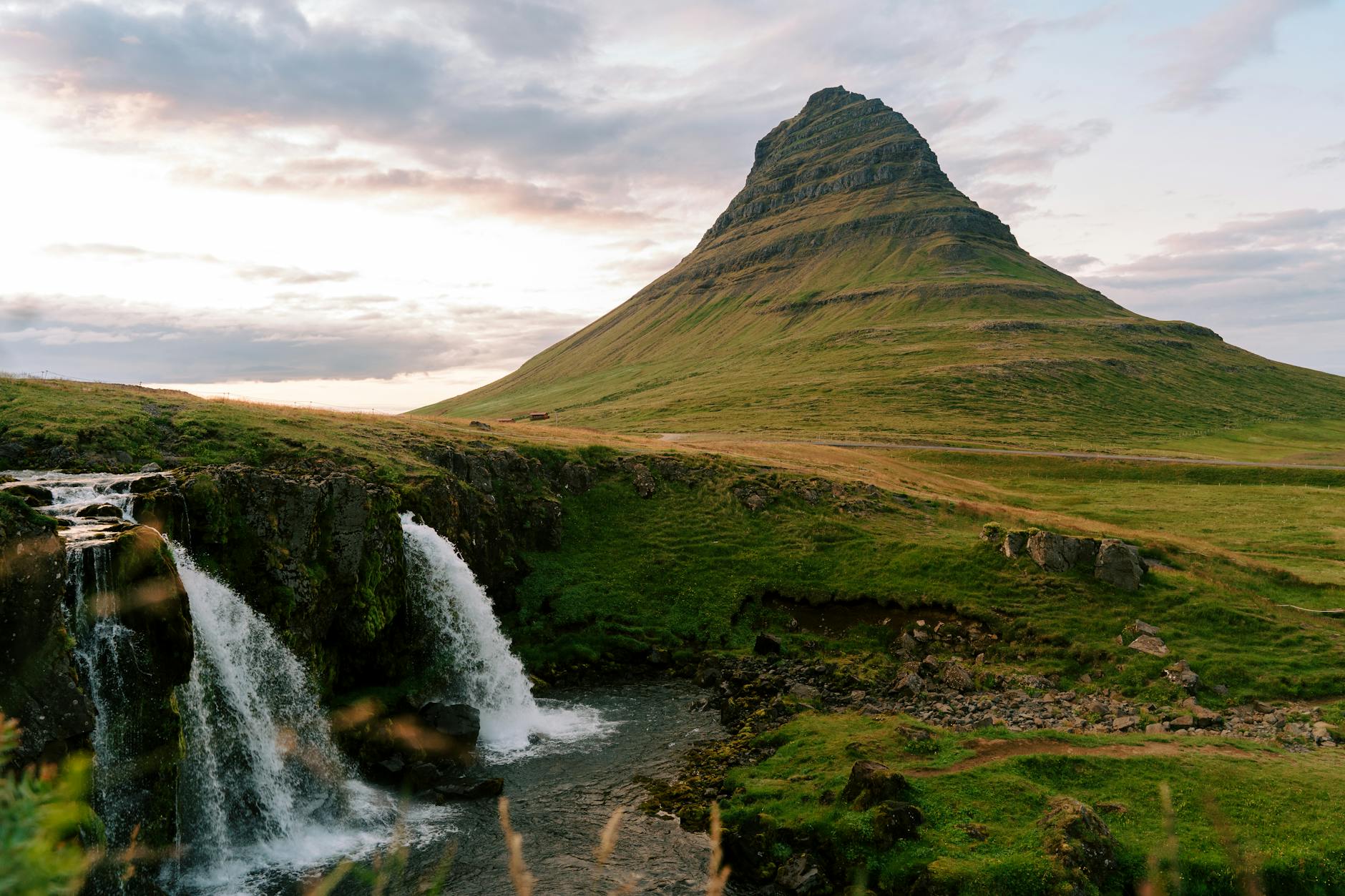 Mountain landscape at sunset