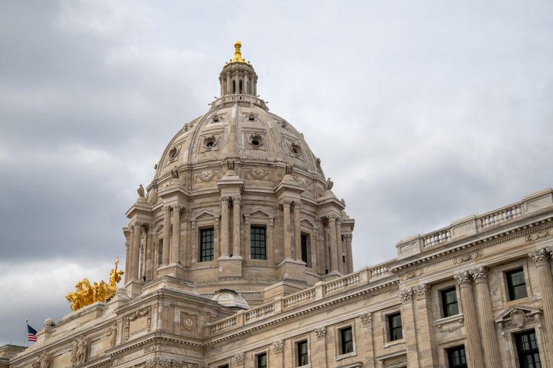 The domed Minnesota State Capitol building in downtown St Paul