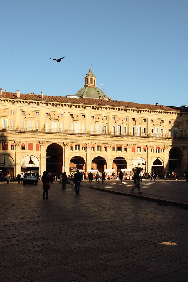 Sunny day in Piazza Maggiore, Bologna