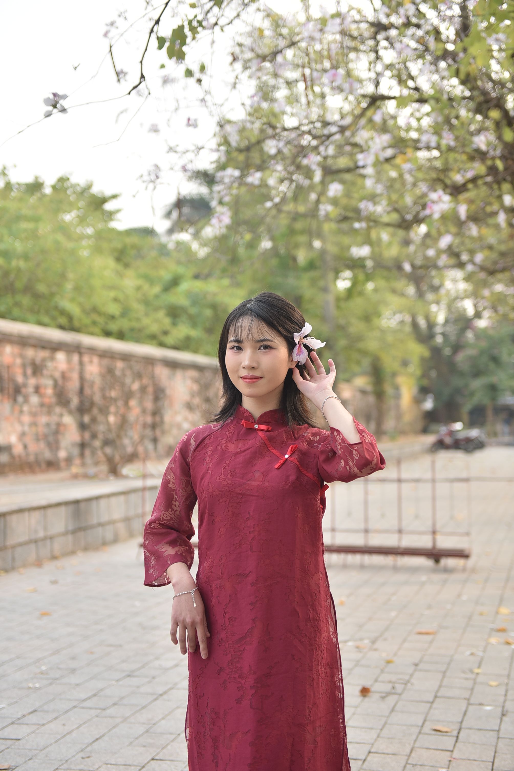 Young Woman in Traditional Red Dress Outdoors · Free Stock Photo