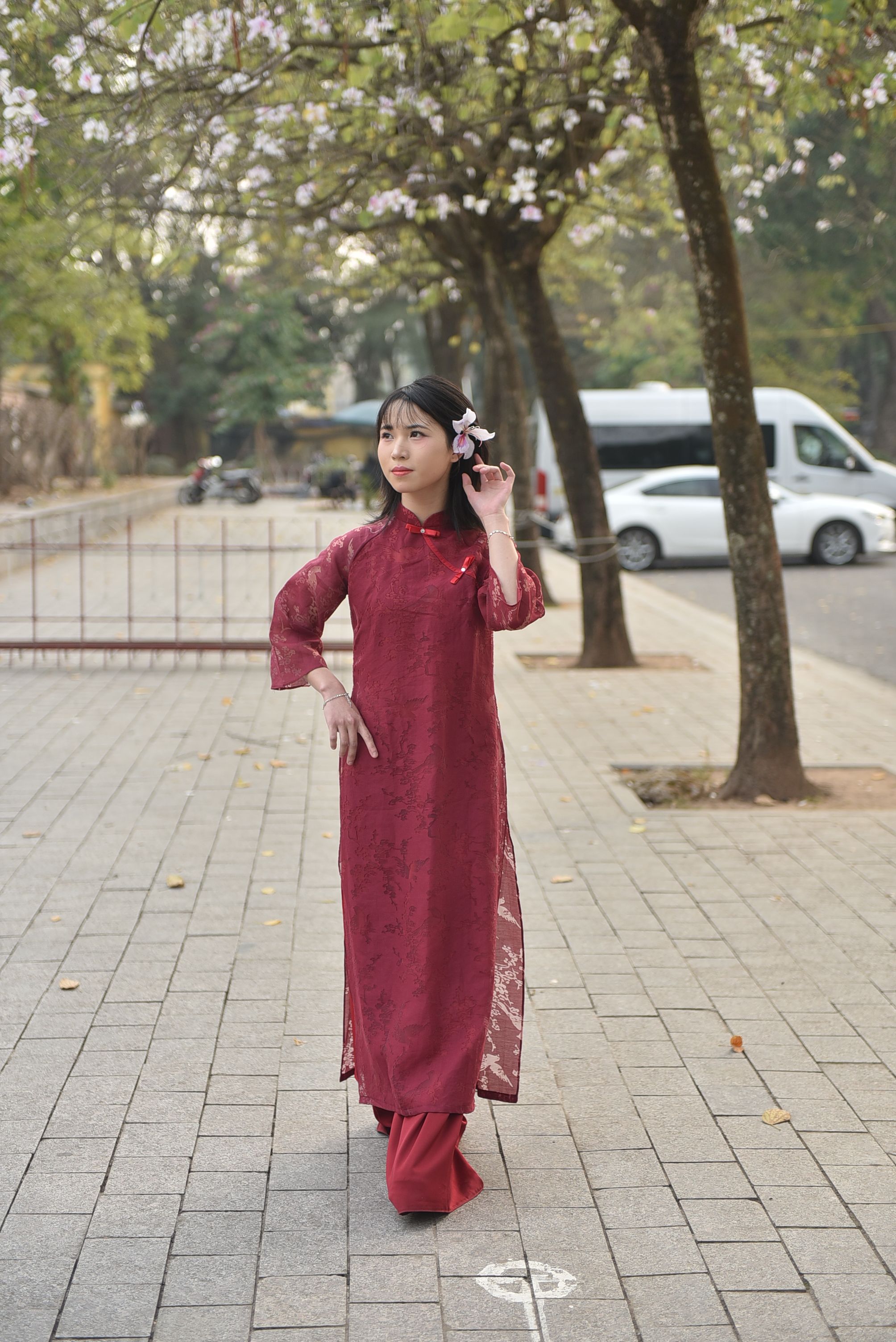 Young Woman in Traditional Red Dress Outdoors · Free Stock Photo