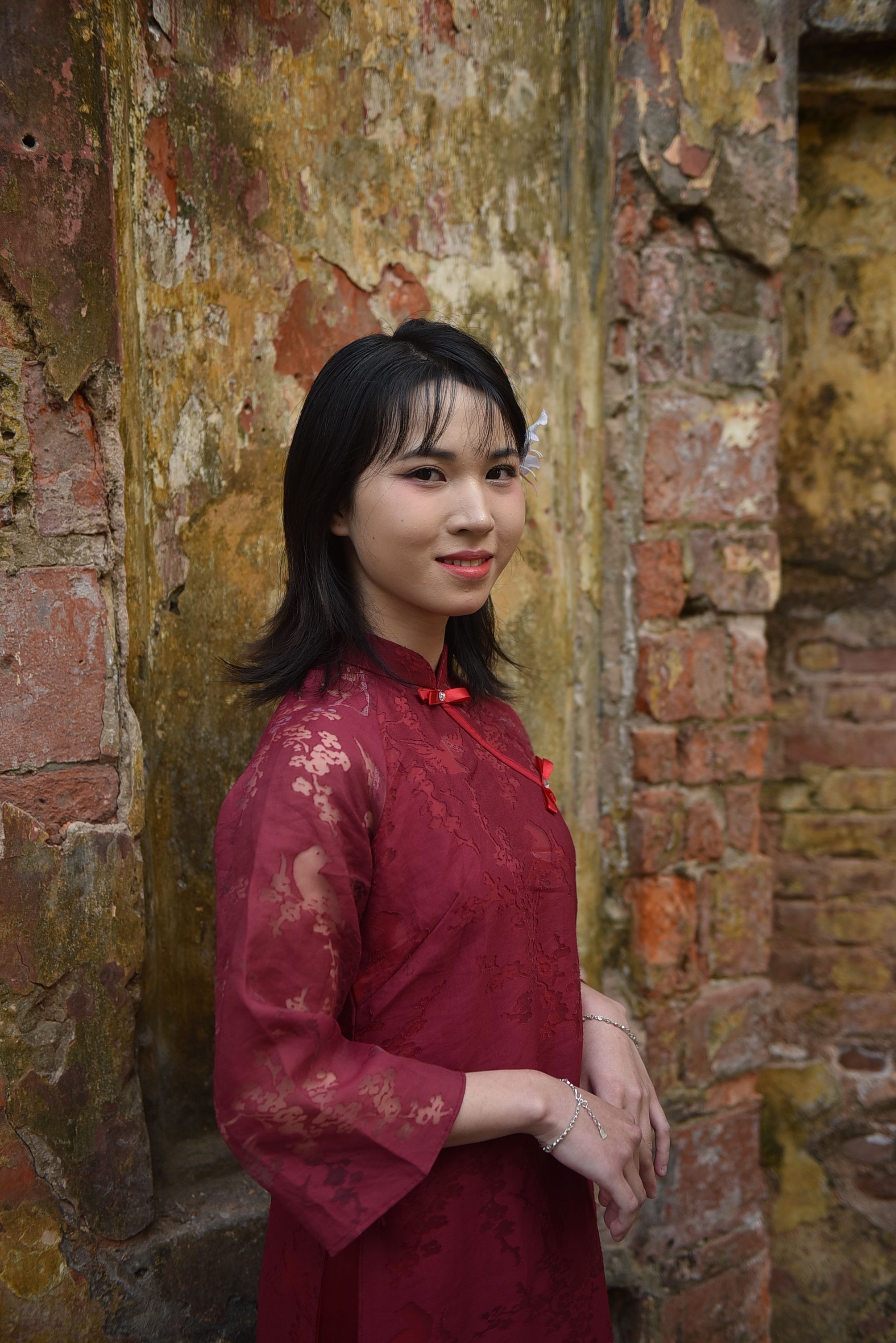 Portrait of Woman in Traditional Red Dress · Free Stock Photo
