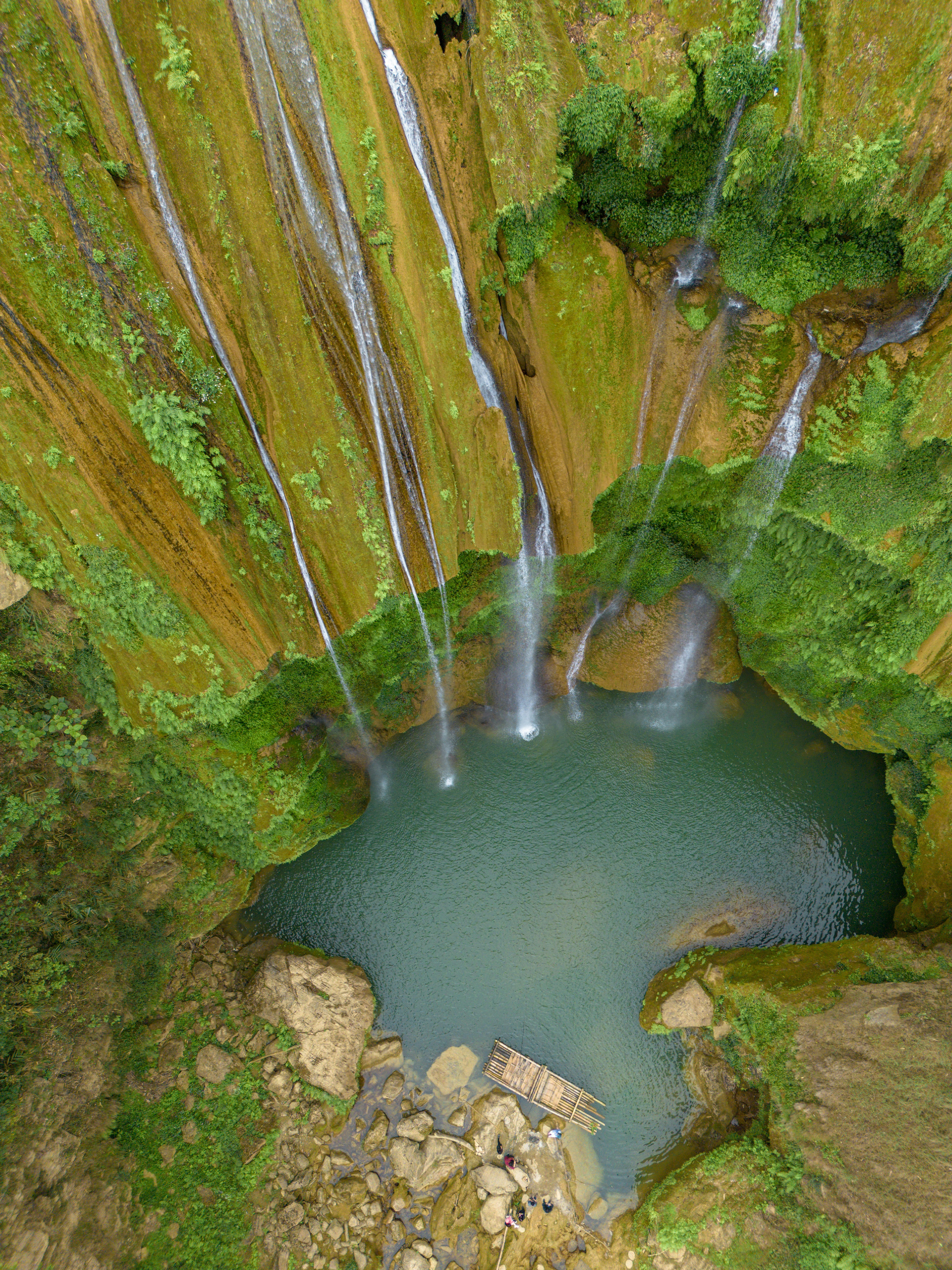 aerial view of chi ng khoa waterfall son la vietnam