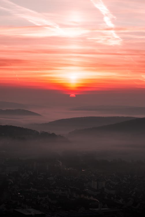 Free Aerial Photography of City Buildings During Golden Hour Stock Photo