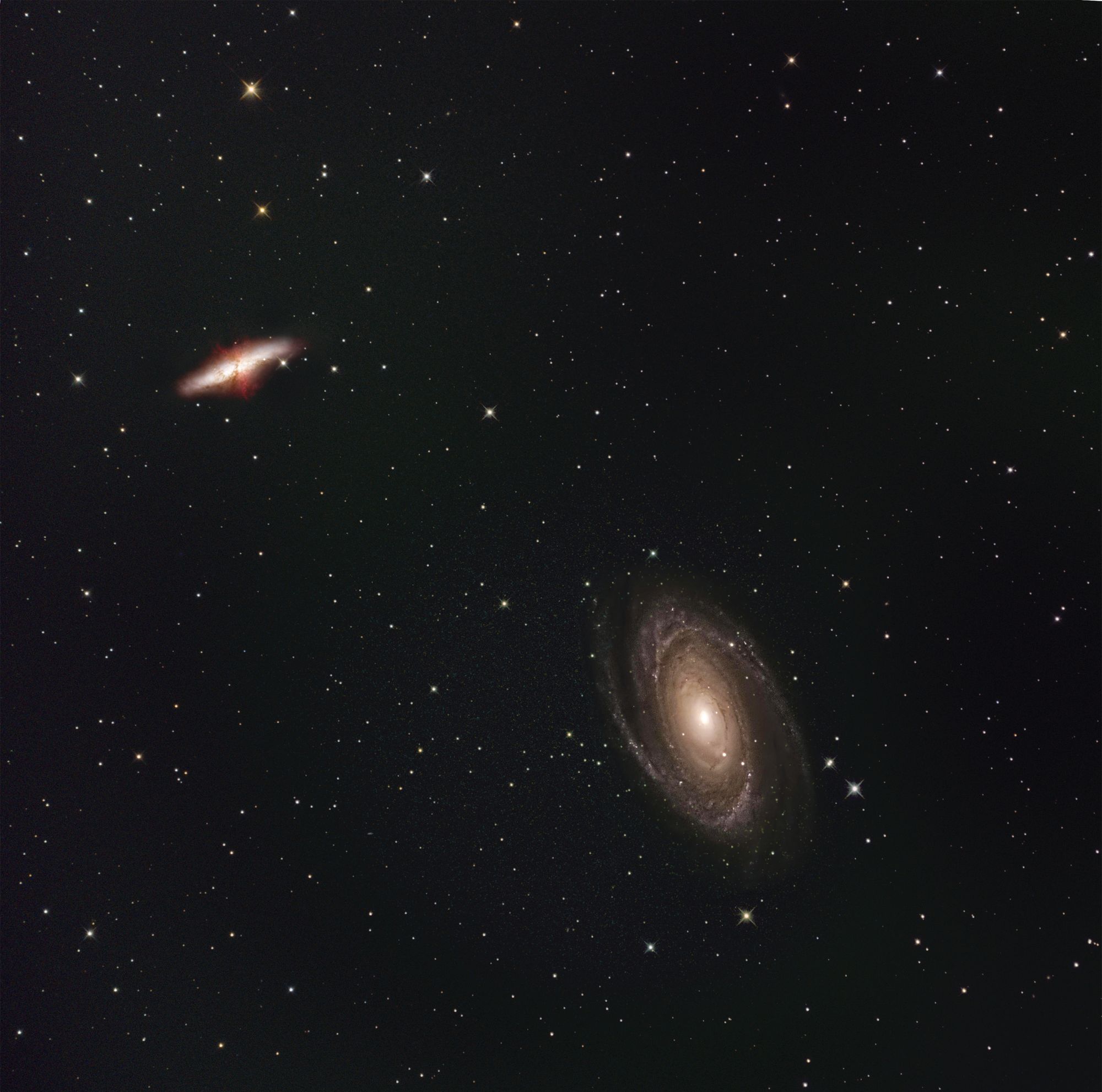 Vista de una galaxia espiral con su núcleo brillante y sus brazos exteriores sobre un fondo estrellado