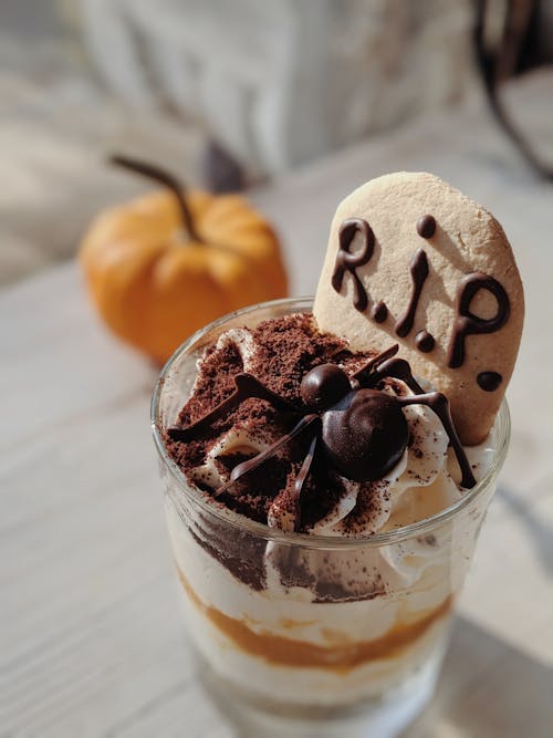 Free Halloween Theme Cup of Ice Cream Stock Photo