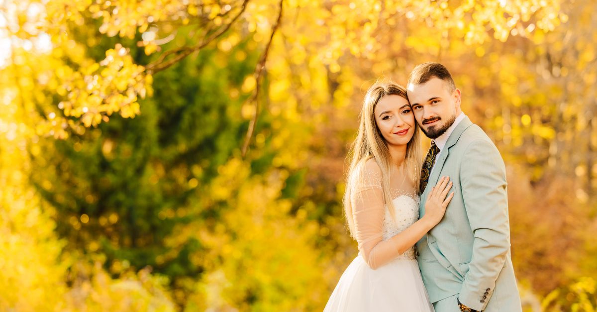 Couple celebrating their wedding day
