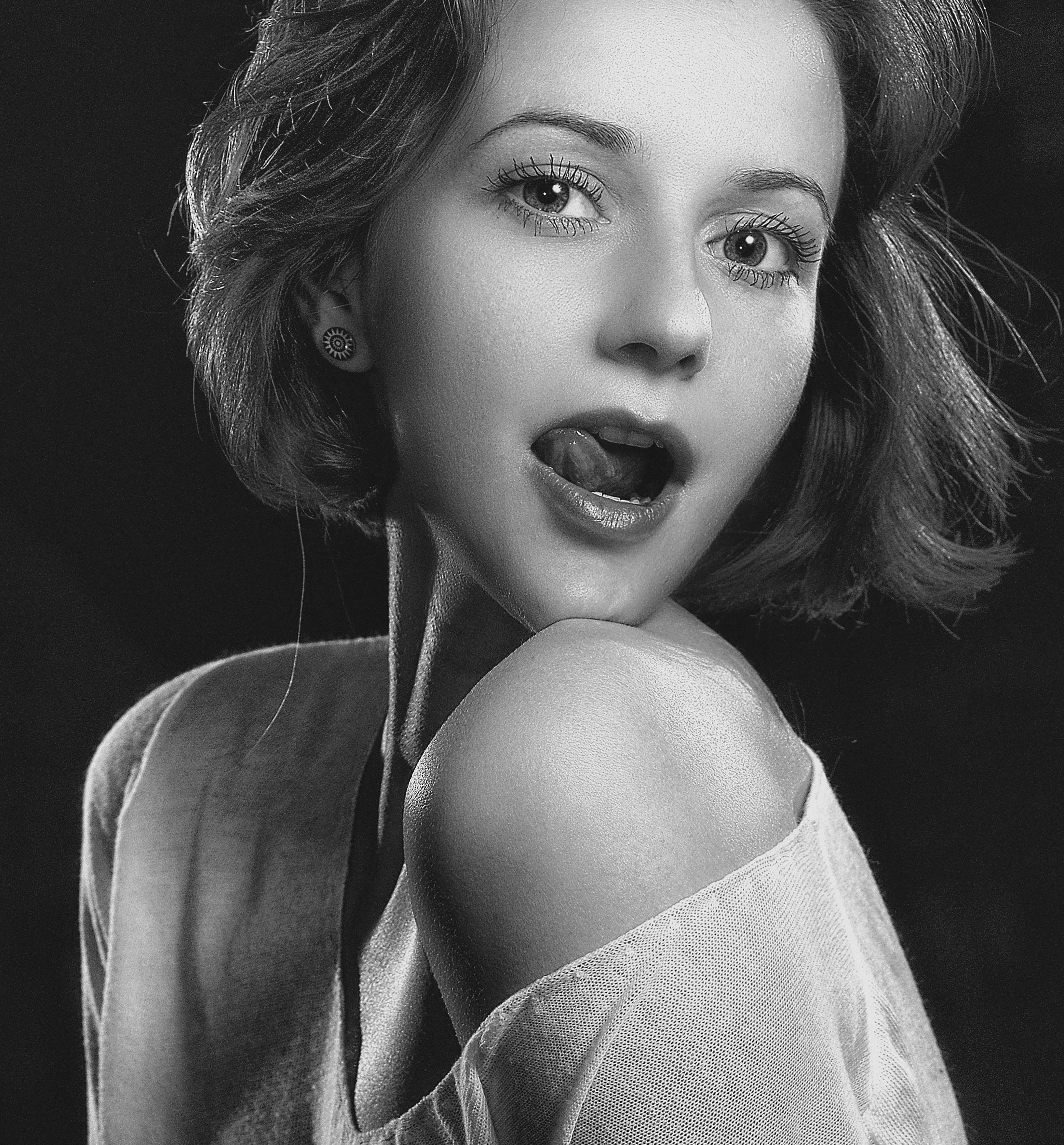 Artistic Black and White Portrait of a Young Woman · Free Stock Photo