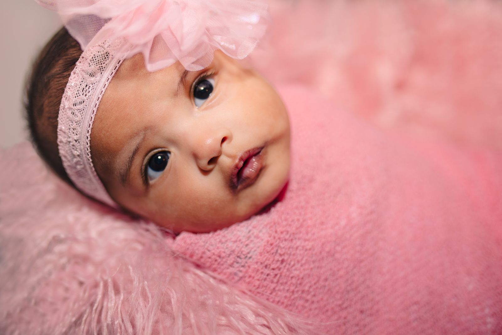 Adorable Baby Girl in Pink Newborn Photography · Free Stock Photo