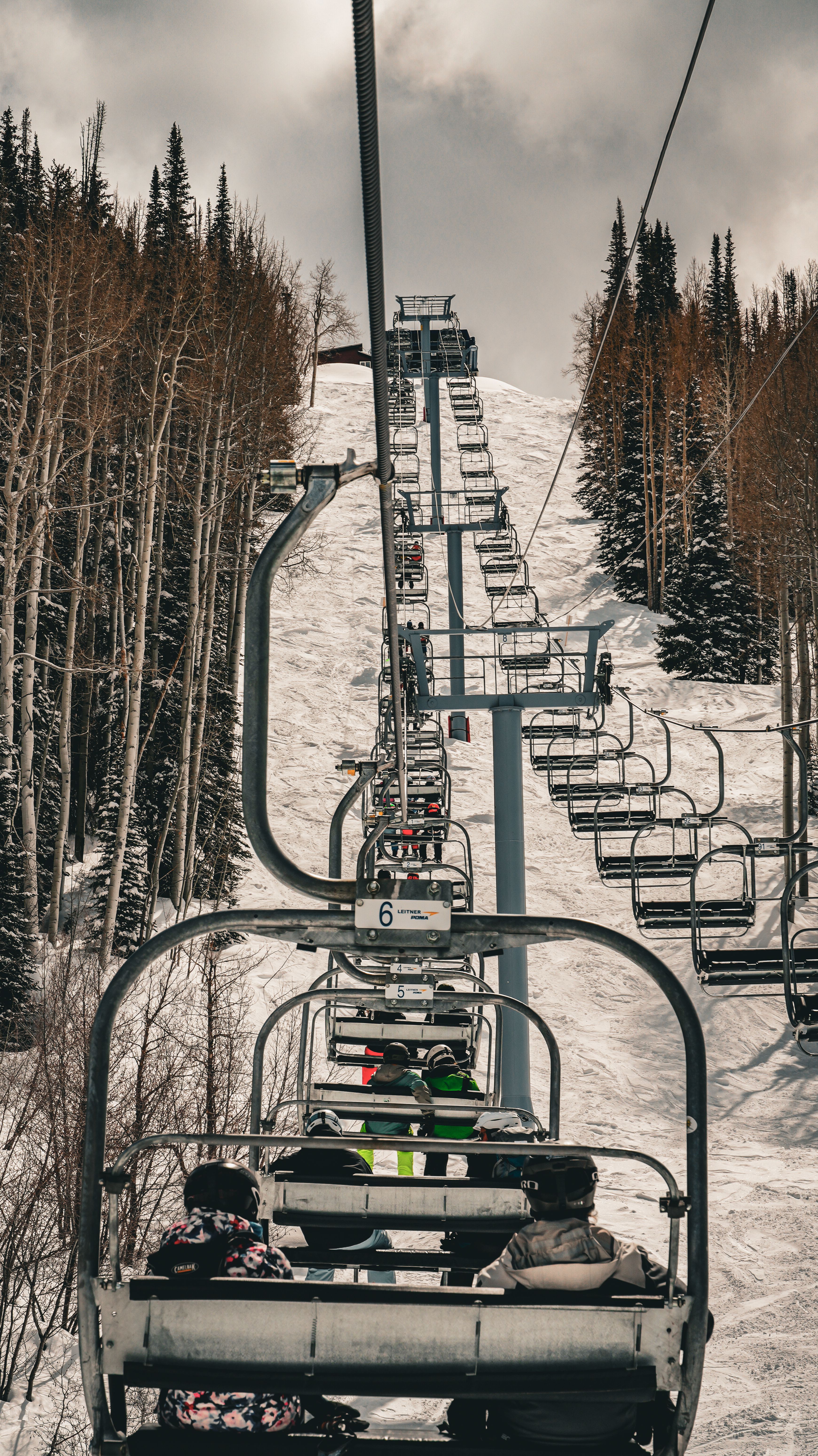 Ski Lift on Snowy Day at Steamboat Springs · Free Stock Photo