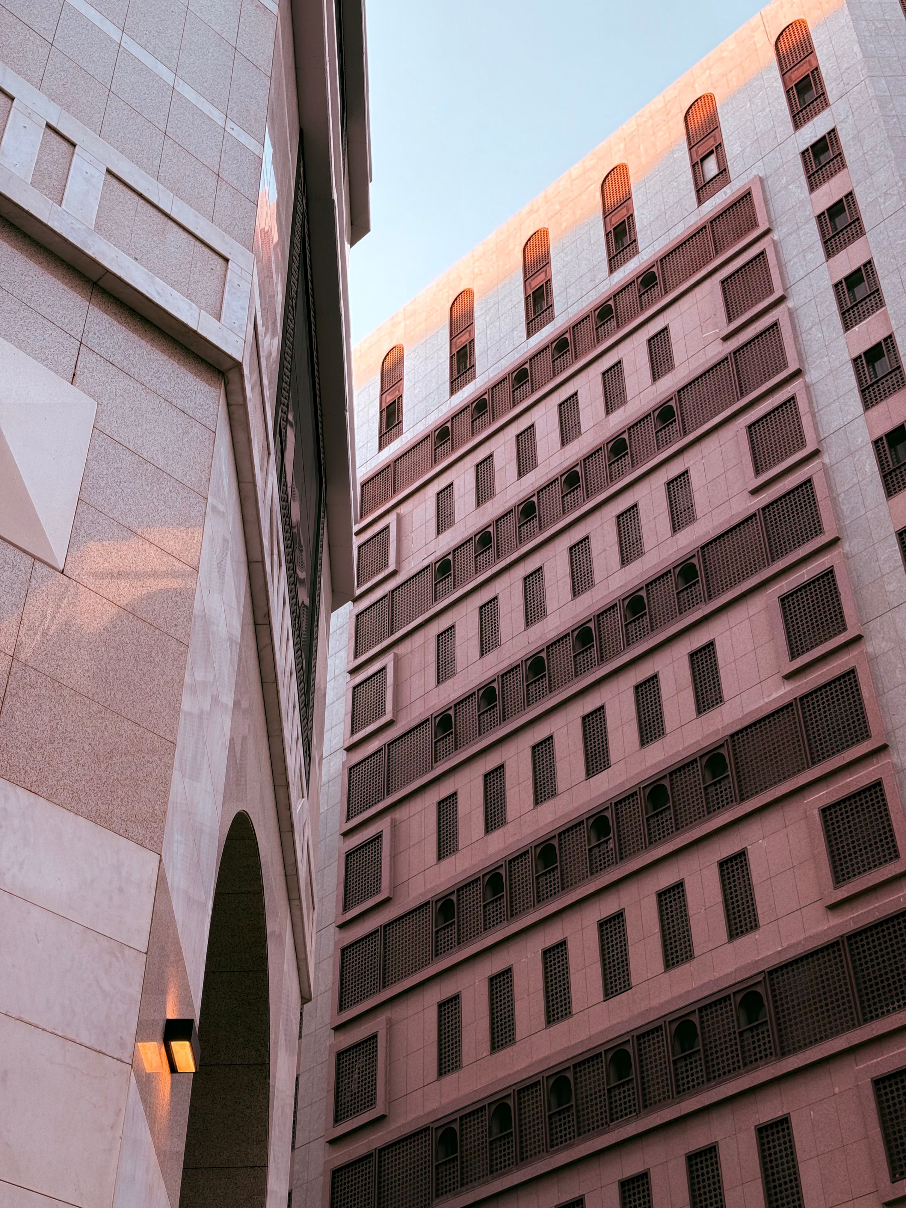 Modern Architectural Structures with Geometric Design · Free Stock Photo