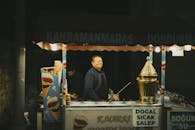Street Vendor Selling Traditional Turkish Ice Cream