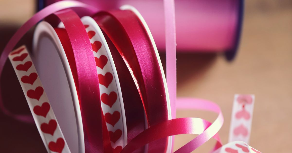 Vibrant Decorative Ribbons with Heart Patterns ยท Free Stock Photo