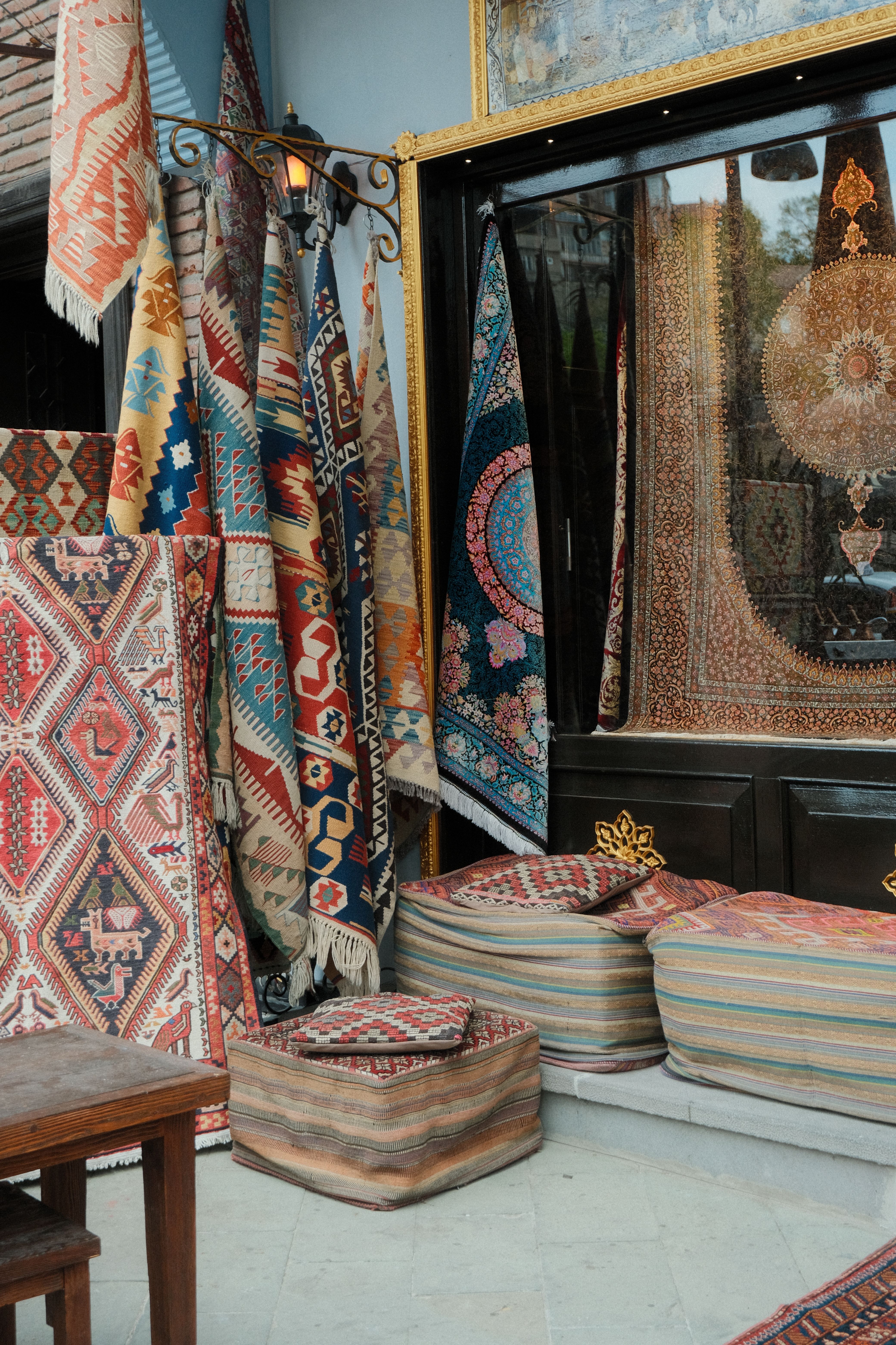 Colorful Traditional Rugs Displayed in Tbilisi · Free Stock Photo
