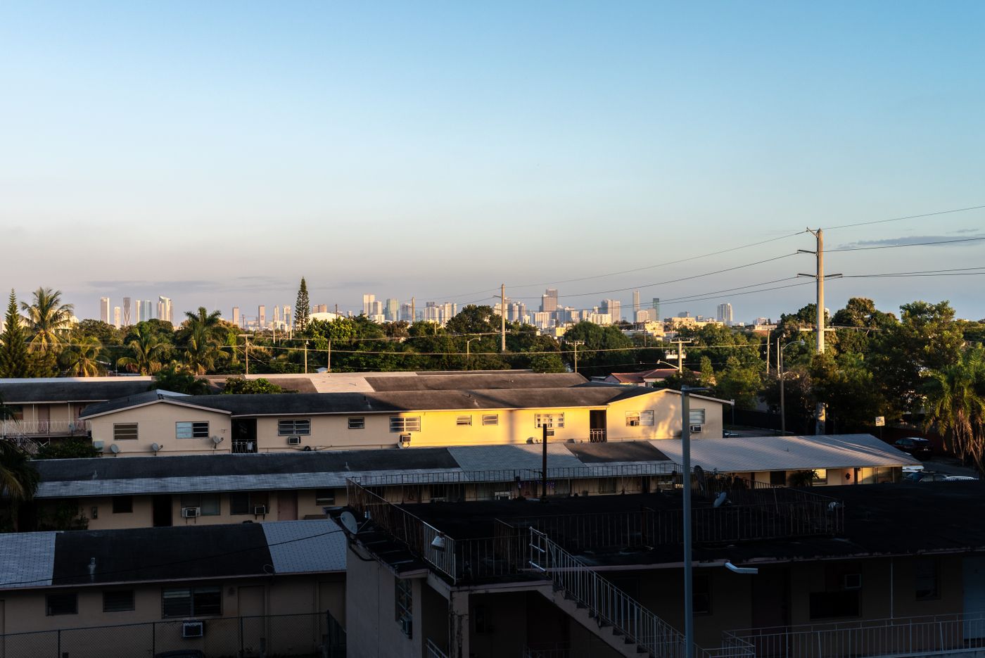 Coral Gables with the Miami skyline in the distance