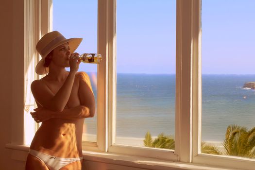 bikini girl in room