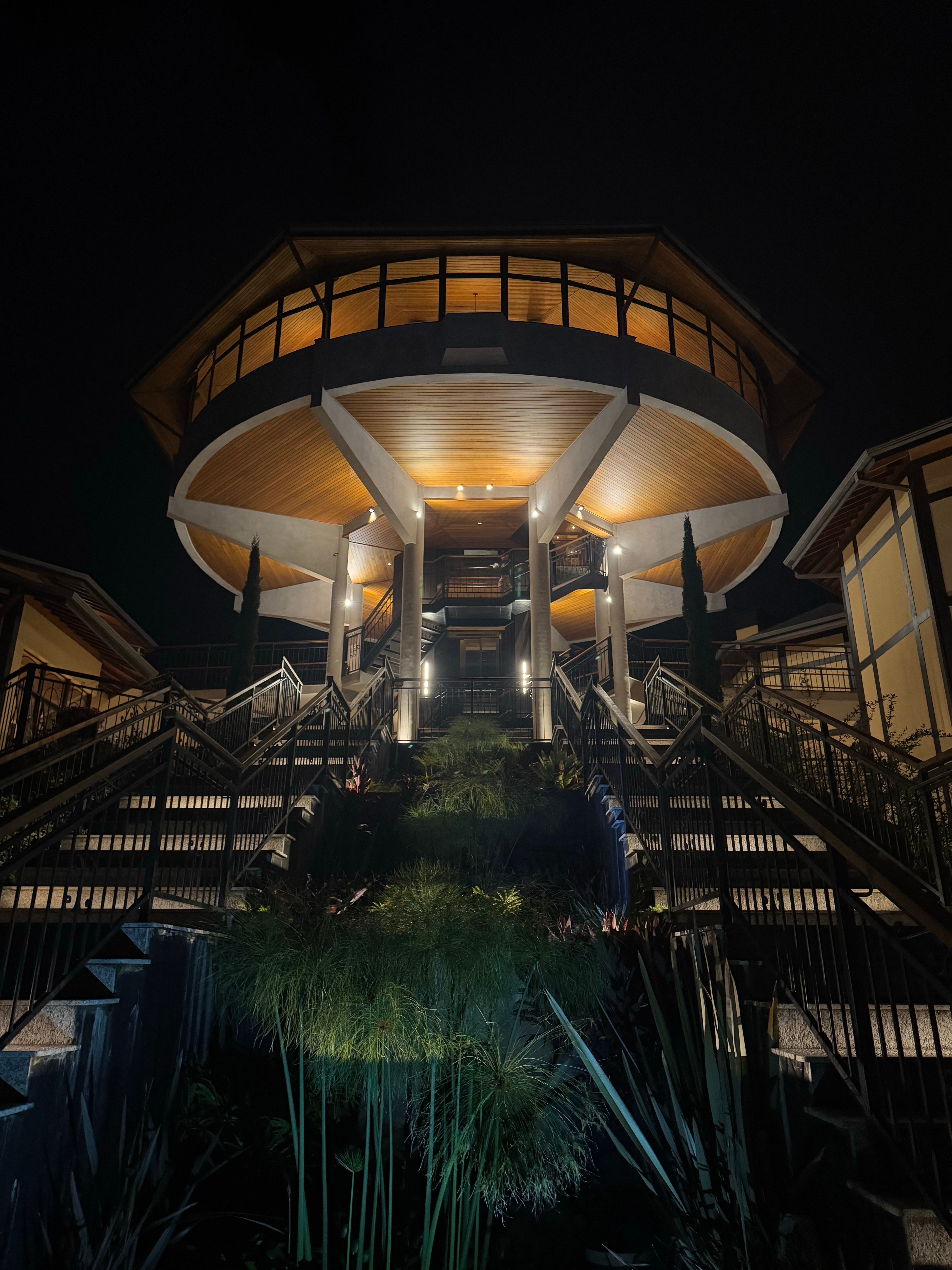 Modern Architectural Building Lit Up at Night · Free Stock Photo